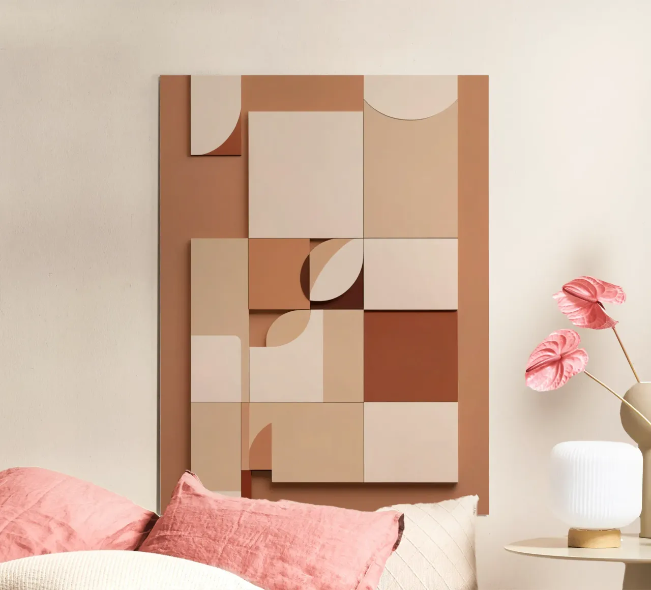 Abstract Composition of Squares and Circular Shapes hahnemühle by DesignDoodle