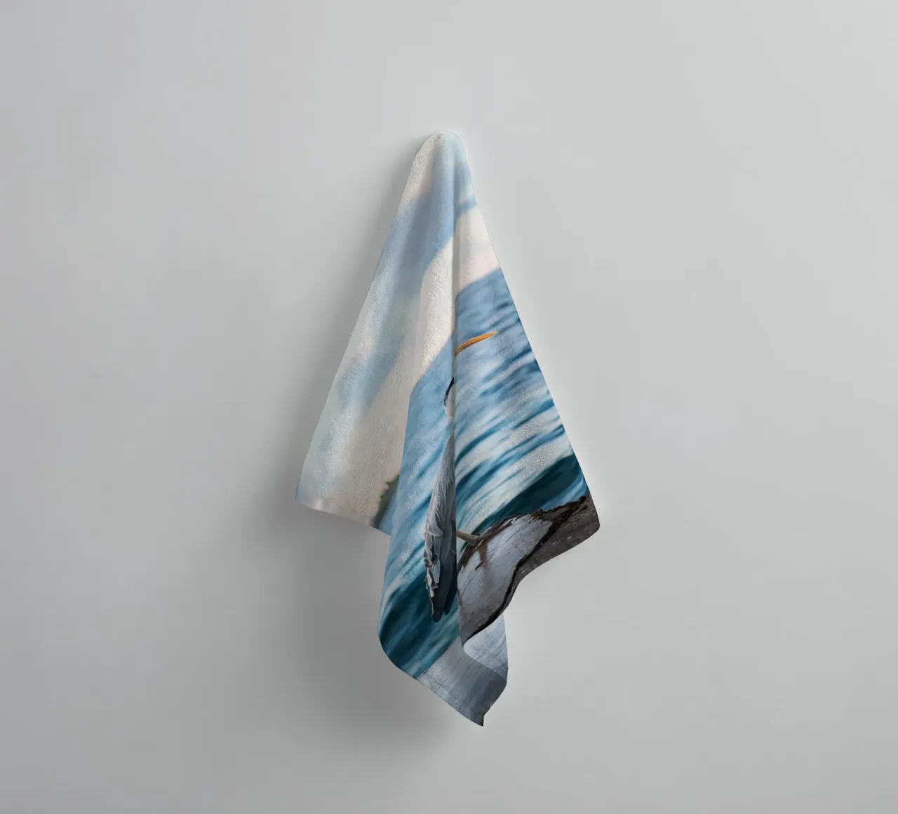 Heron Dreams by the Coastal Breeze towel by Nature's Palette
