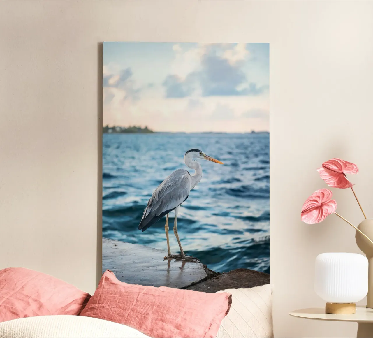 Reigersdromen door de kustbries canvas met Baklijst van Nature's Palette
