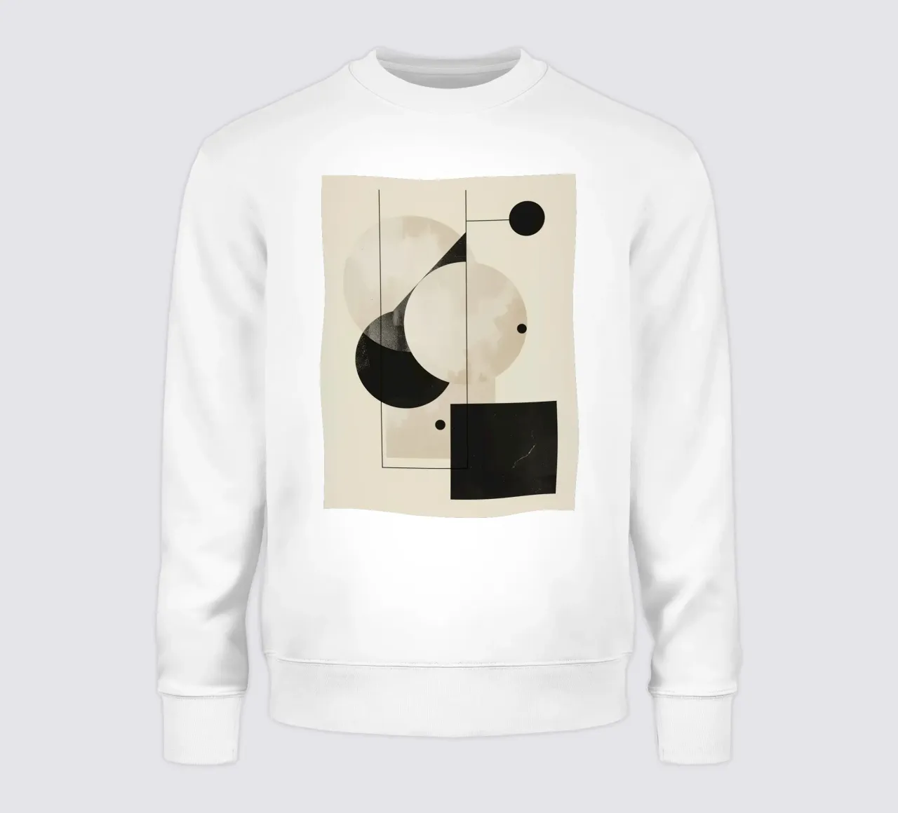 Abstract Geometric Arrangement with Circles Squares Lines sweatshirt by DesignDoodle