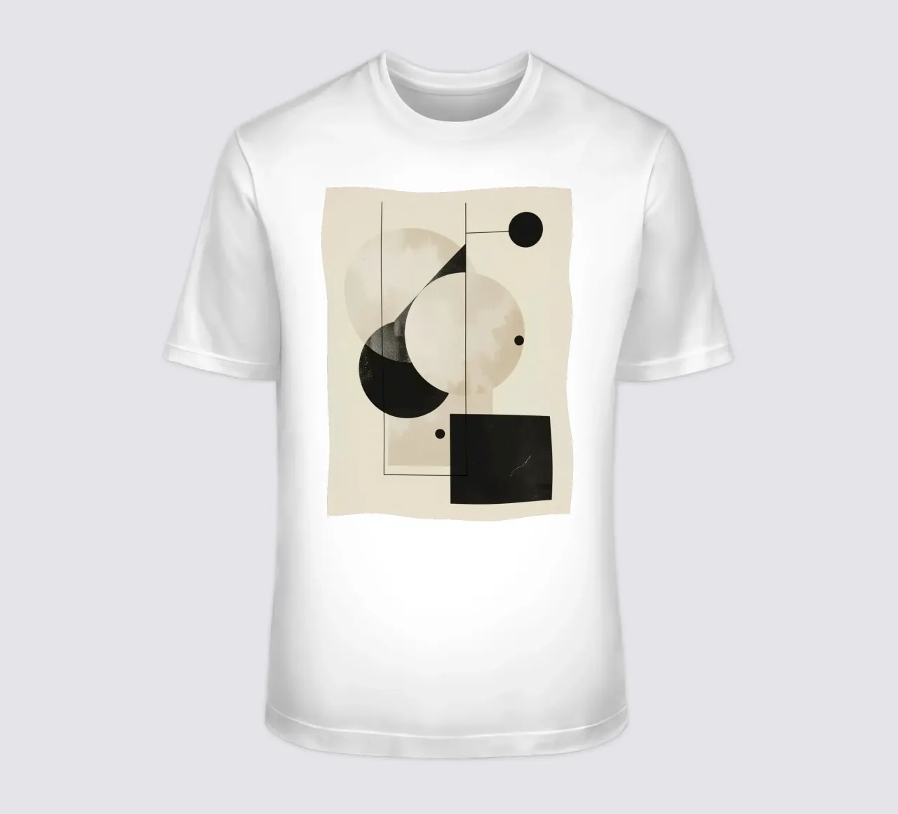 Abstract Geometric Arrangement with Circles Squares Lines t-shirt by DesignDoodle