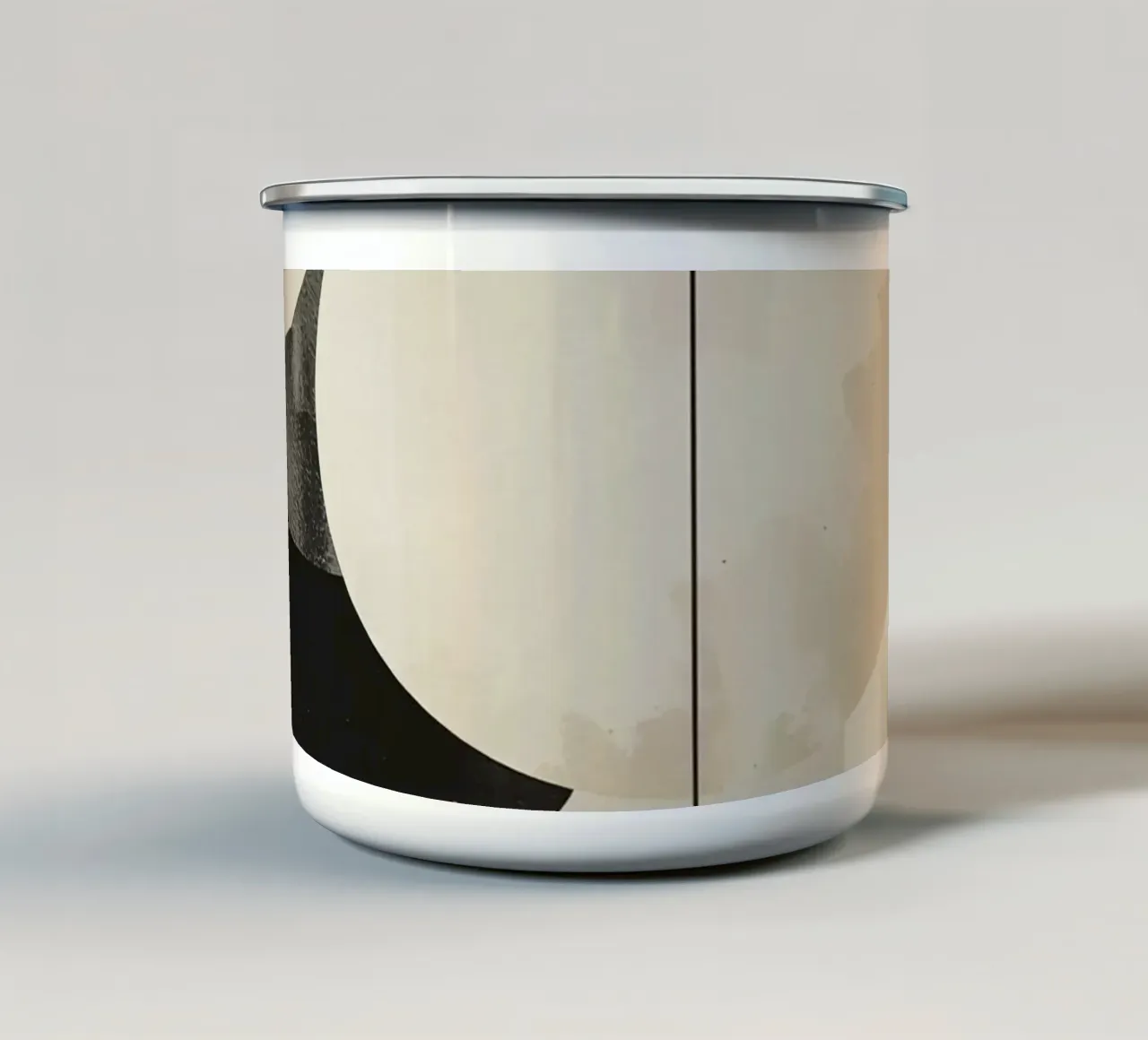 Abstract Geometric Arrangement with Circles Squares Lines enamel mug by DesignDoodle