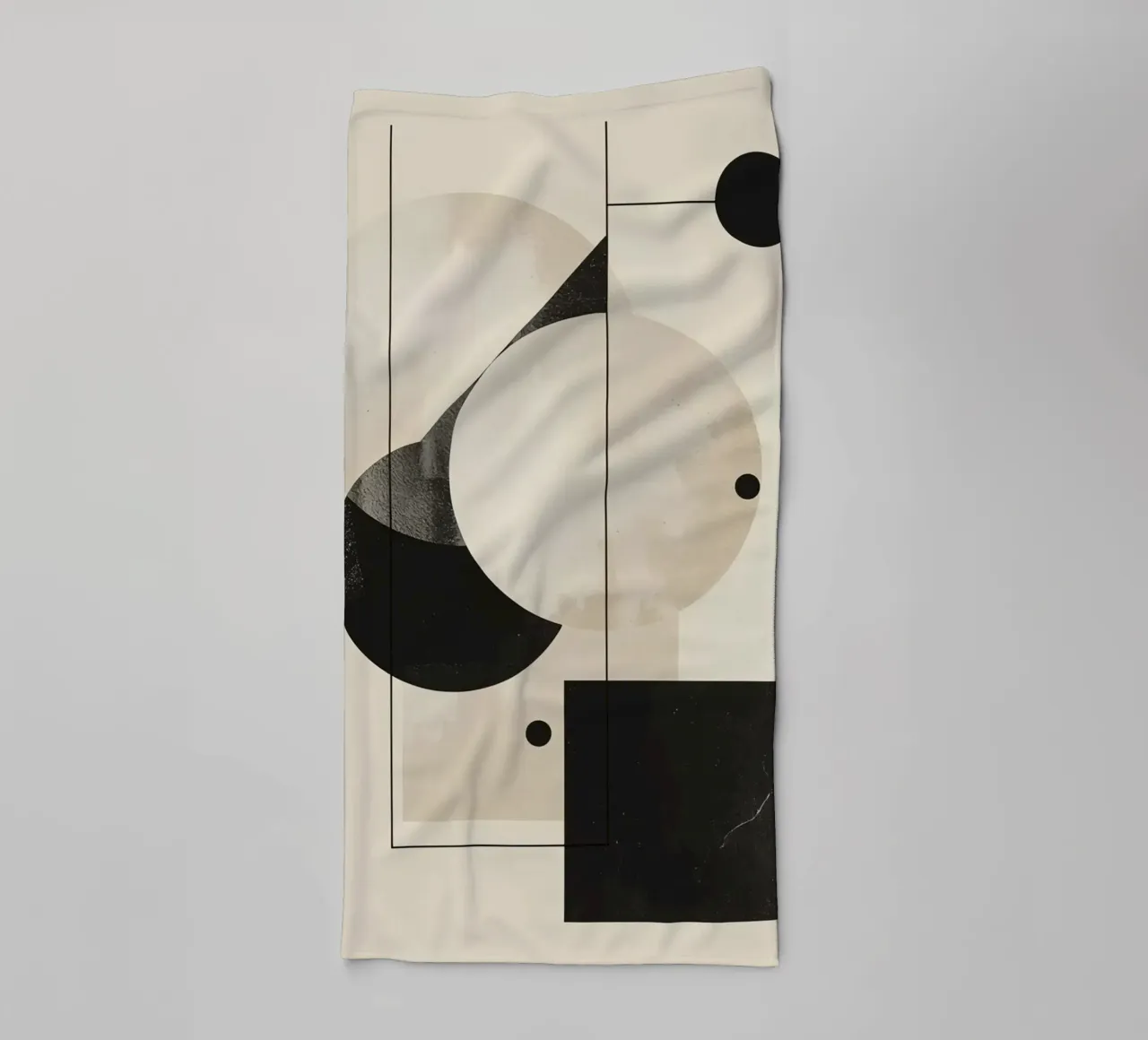 Abstract Geometric Arrangement with Circles Squares Lines towel by DesignDoodle