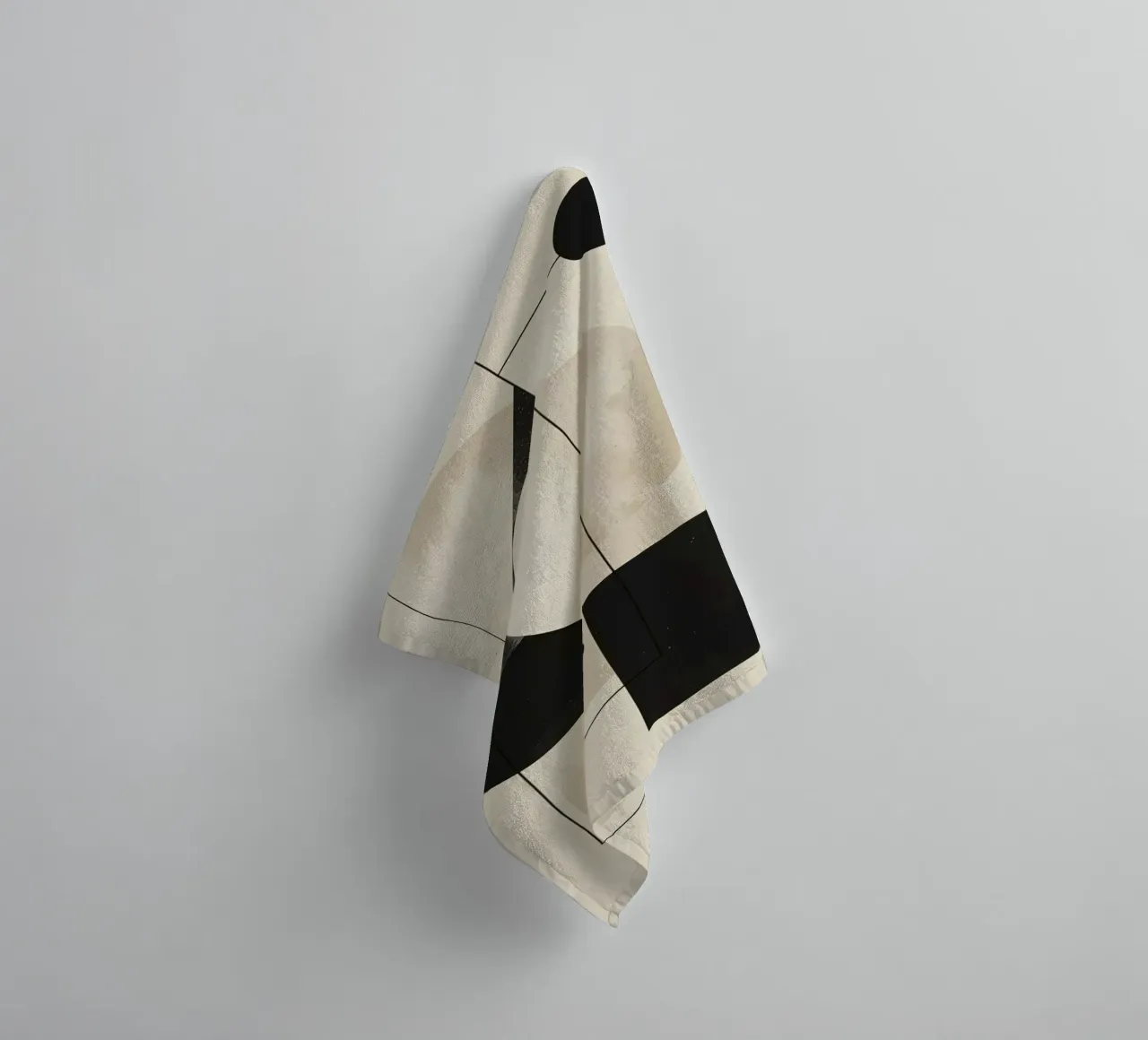 Abstract Geometric Arrangement with Circles Squares Lines towel by DesignDoodle