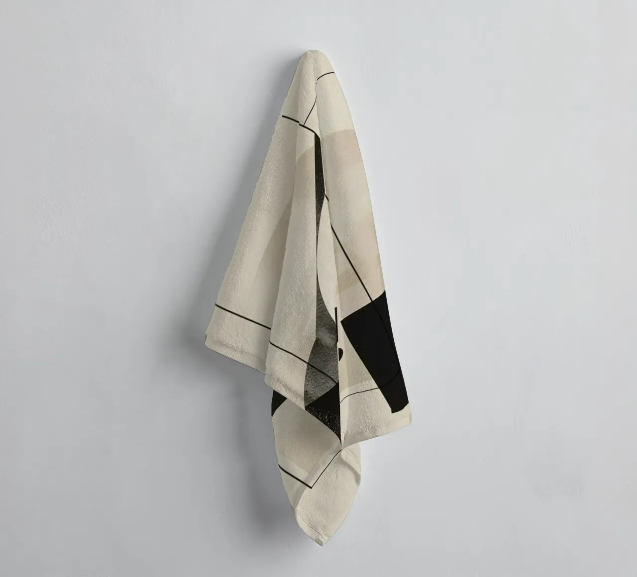 Abstract Geometric Arrangement with Circles Squares Lines towel by DesignDoodle