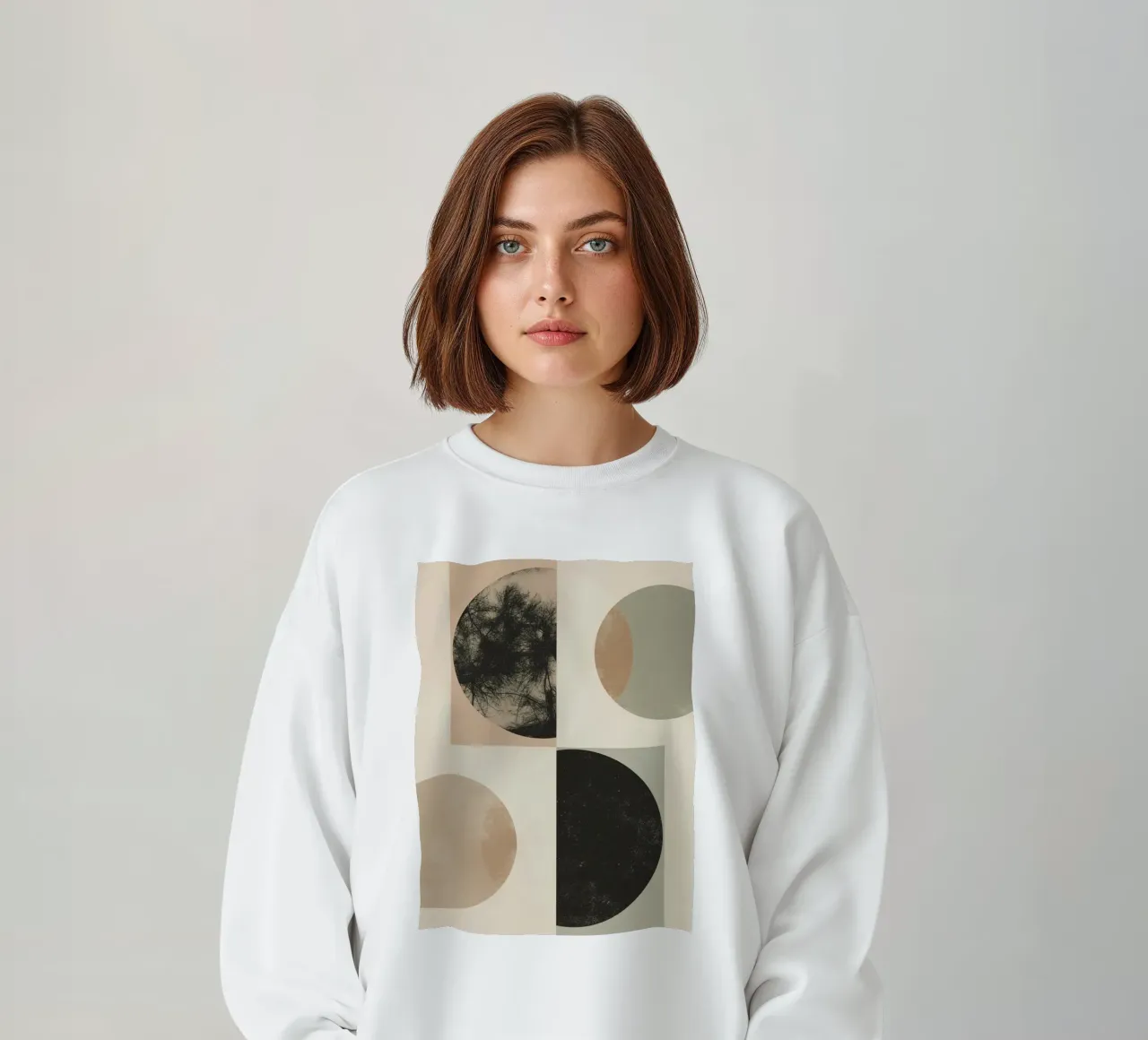 Abstract Geometric Design with Circles Squares and Tree sweatshirt by DesignDoodle
