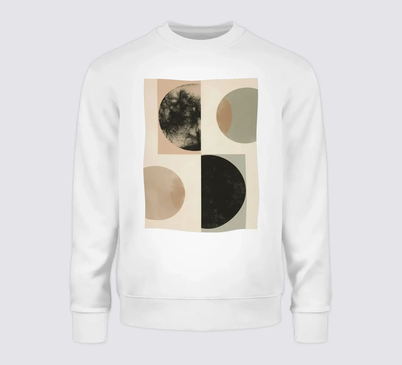 Abstract Geometric Design with Circles Squares and Tree sweatshirt by DesignDoodle