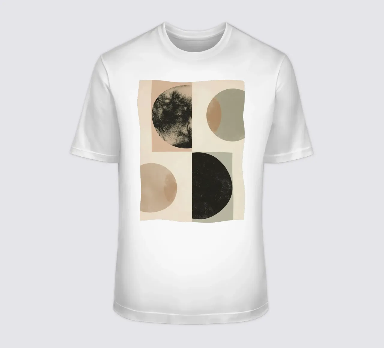 Abstract Geometric Design with Circles Squares and Tree t-shirt by DesignDoodle