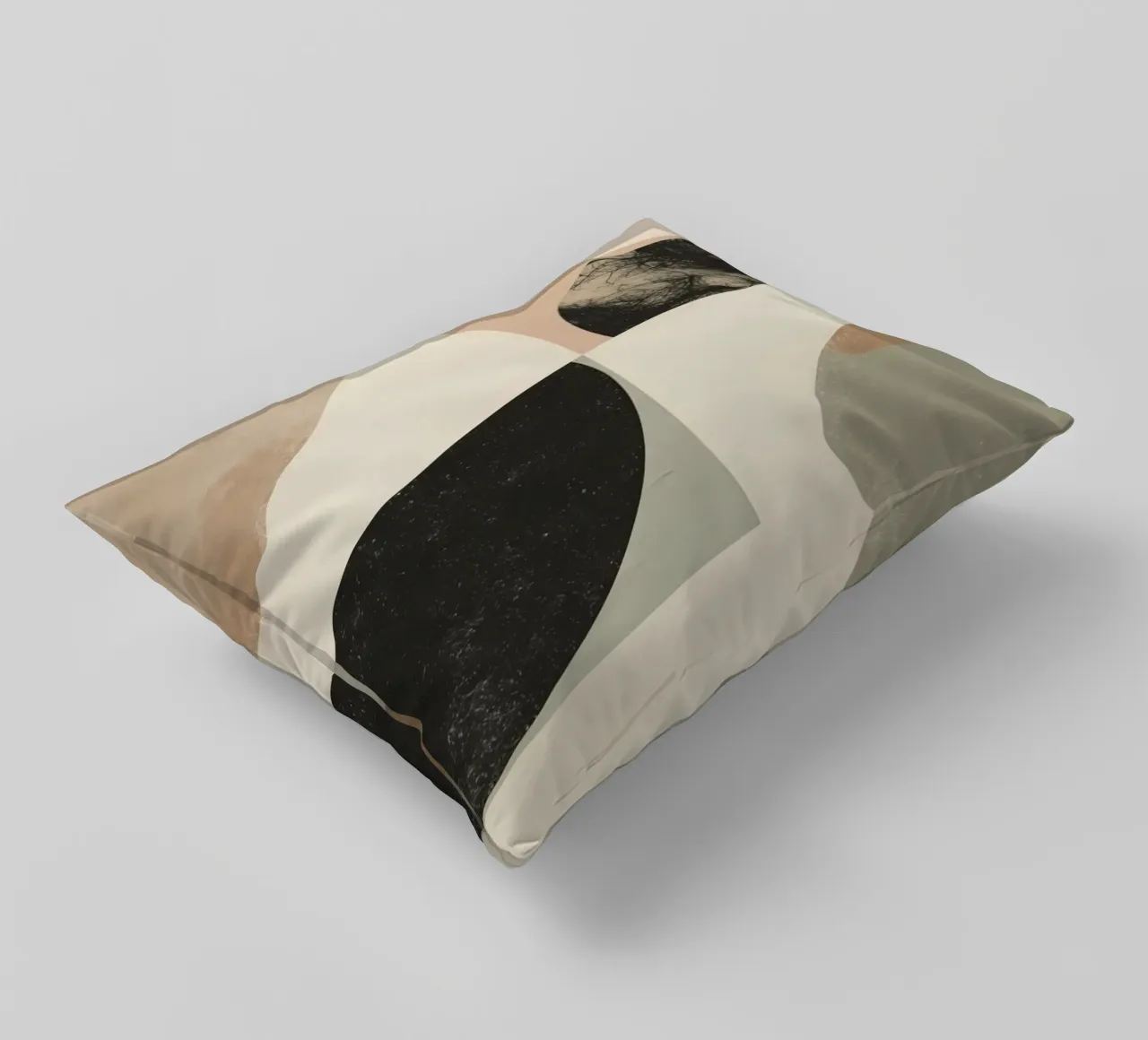 Abstract Geometric Design with Circles Squares and Tree decorative cushion by DesignDoodle
