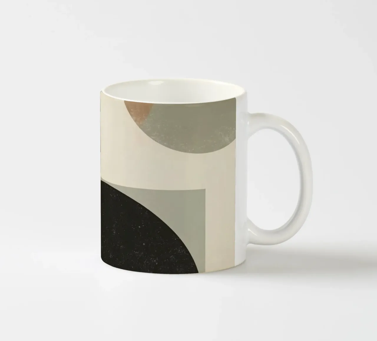 Abstract Geometric Design with Circles Squares and Tree ceramic mug by DesignDoodle
