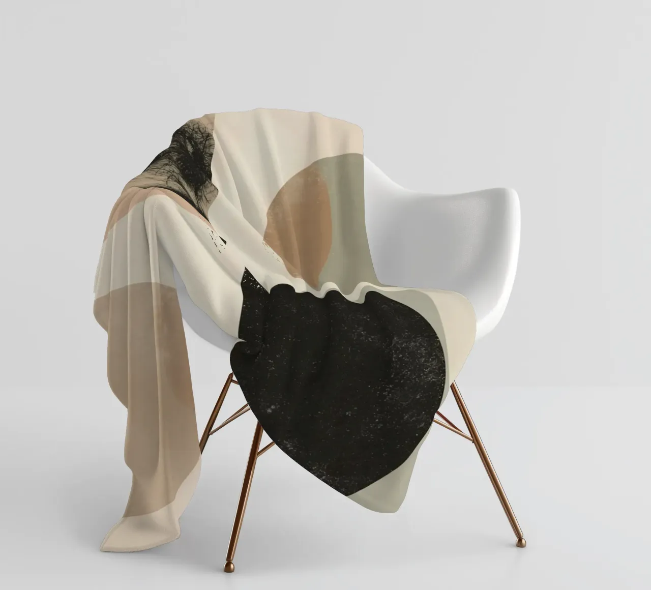 Abstract Geometric Design with Circles Squares and Tree fleece blanket by DesignDoodle