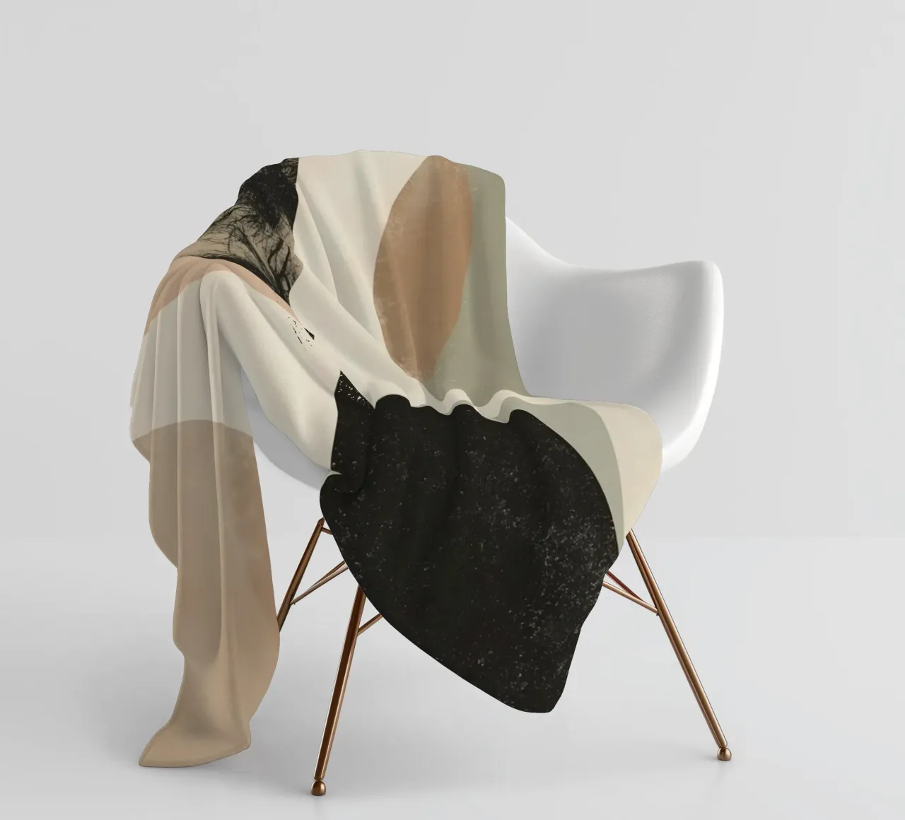 Abstract Geometric Design with Circles Squares and Tree fleece blanket by DesignDoodle