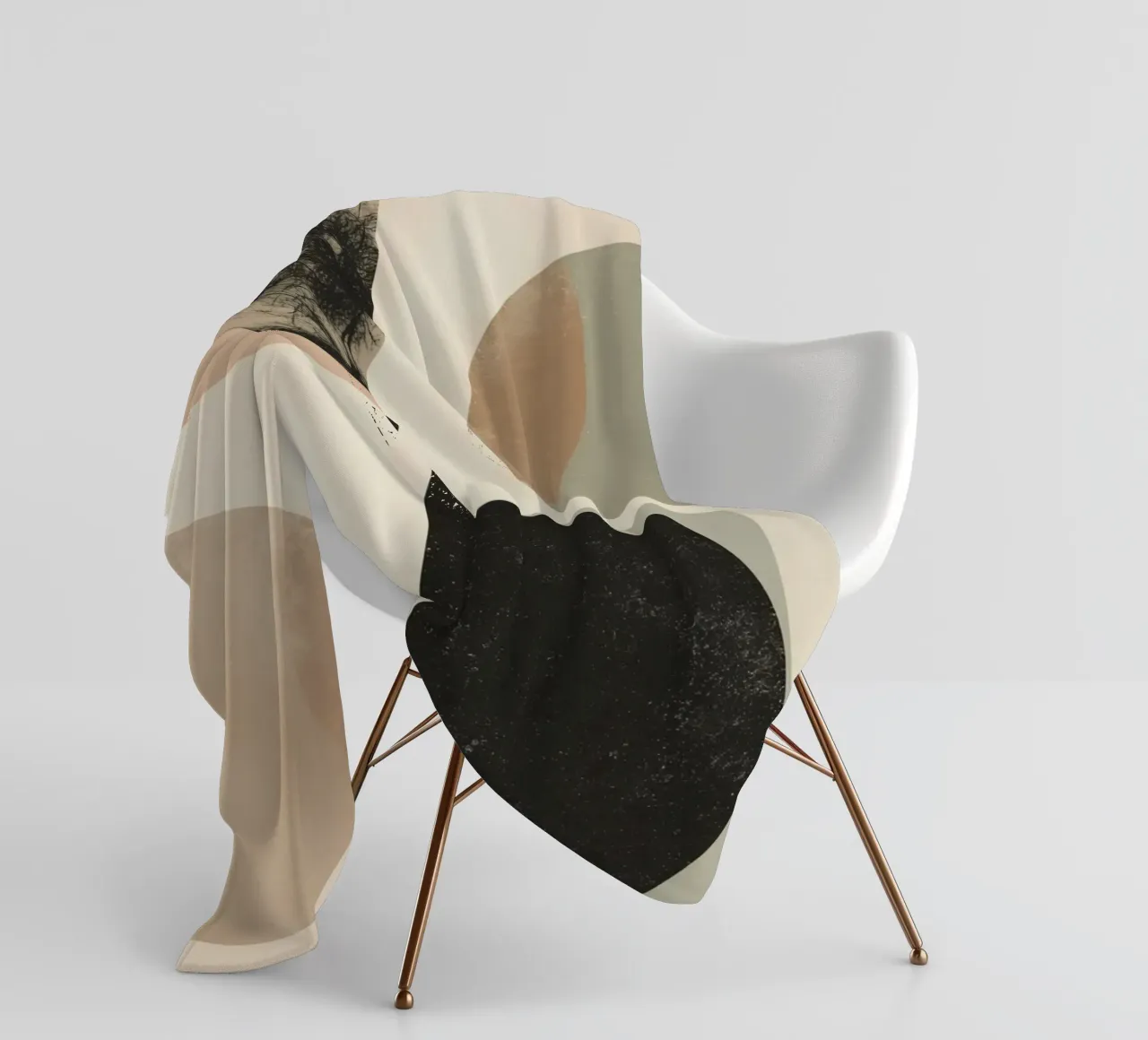 Abstract Geometric Design with Circles Squares and Tree fleece blanket by DesignDoodle