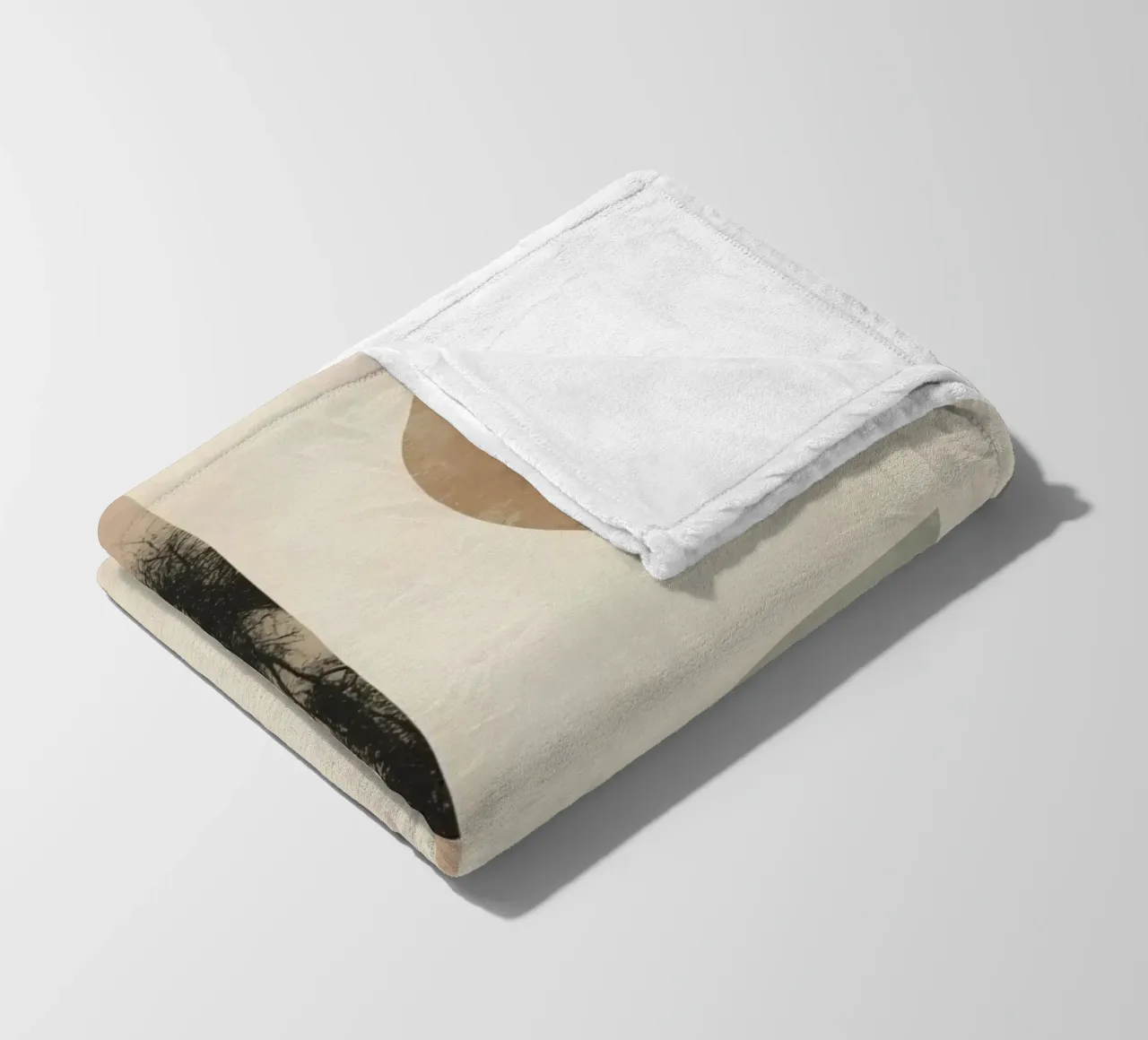 Abstract Geometric Design with Circles Squares and Tree fleece blanket by DesignDoodle