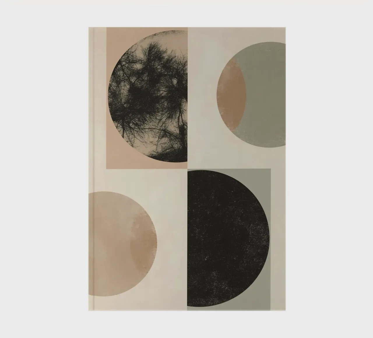 Abstract Geometric Design with Circles Squares and Tree notebook by DesignDoodle