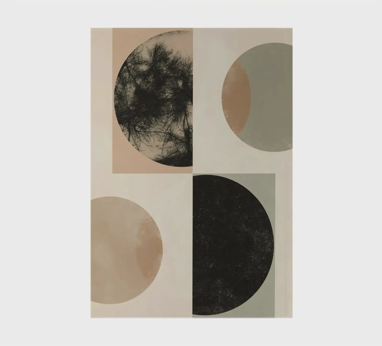 Abstract Geometric Design with Circles Squares and Tree notebook by DesignDoodle