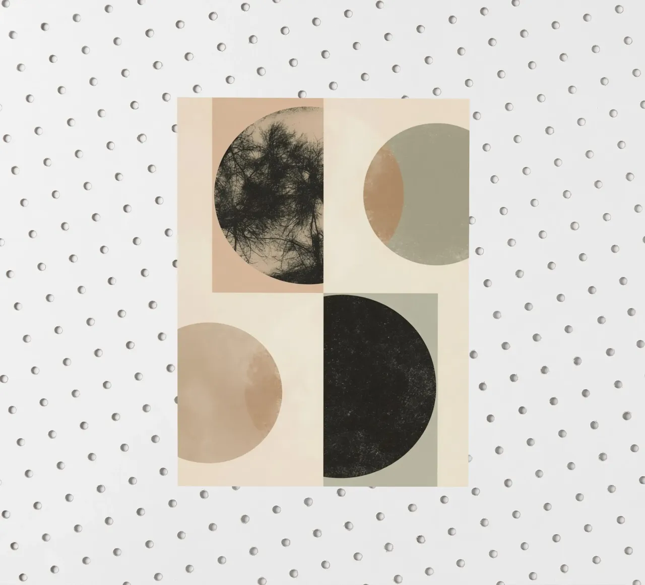 Abstract Geometric Design with Circles Squares and Tree sticker by DesignDoodle