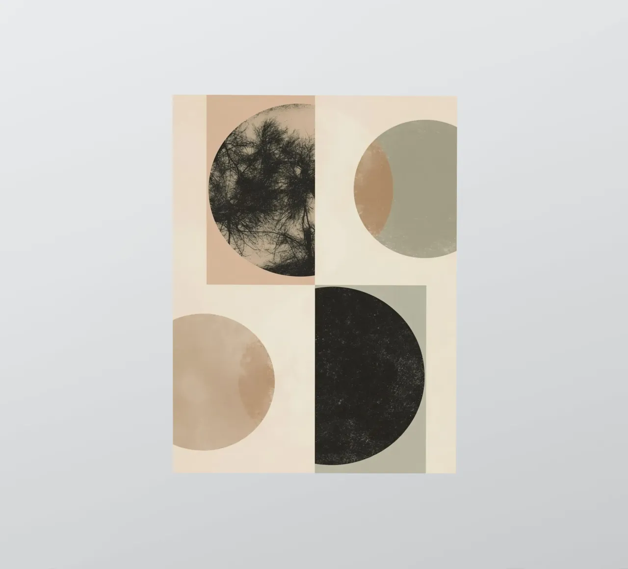 Abstract Geometric Design with Circles Squares and Tree sticker by DesignDoodle