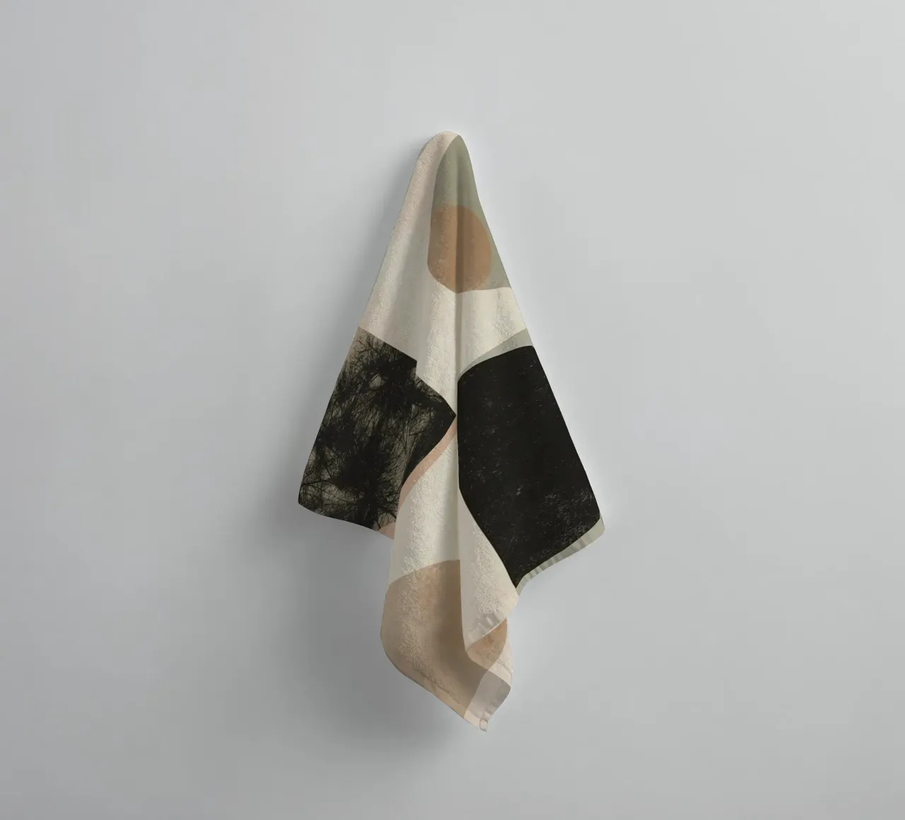 Abstract Geometric Design with Circles Squares and Tree towel by DesignDoodle