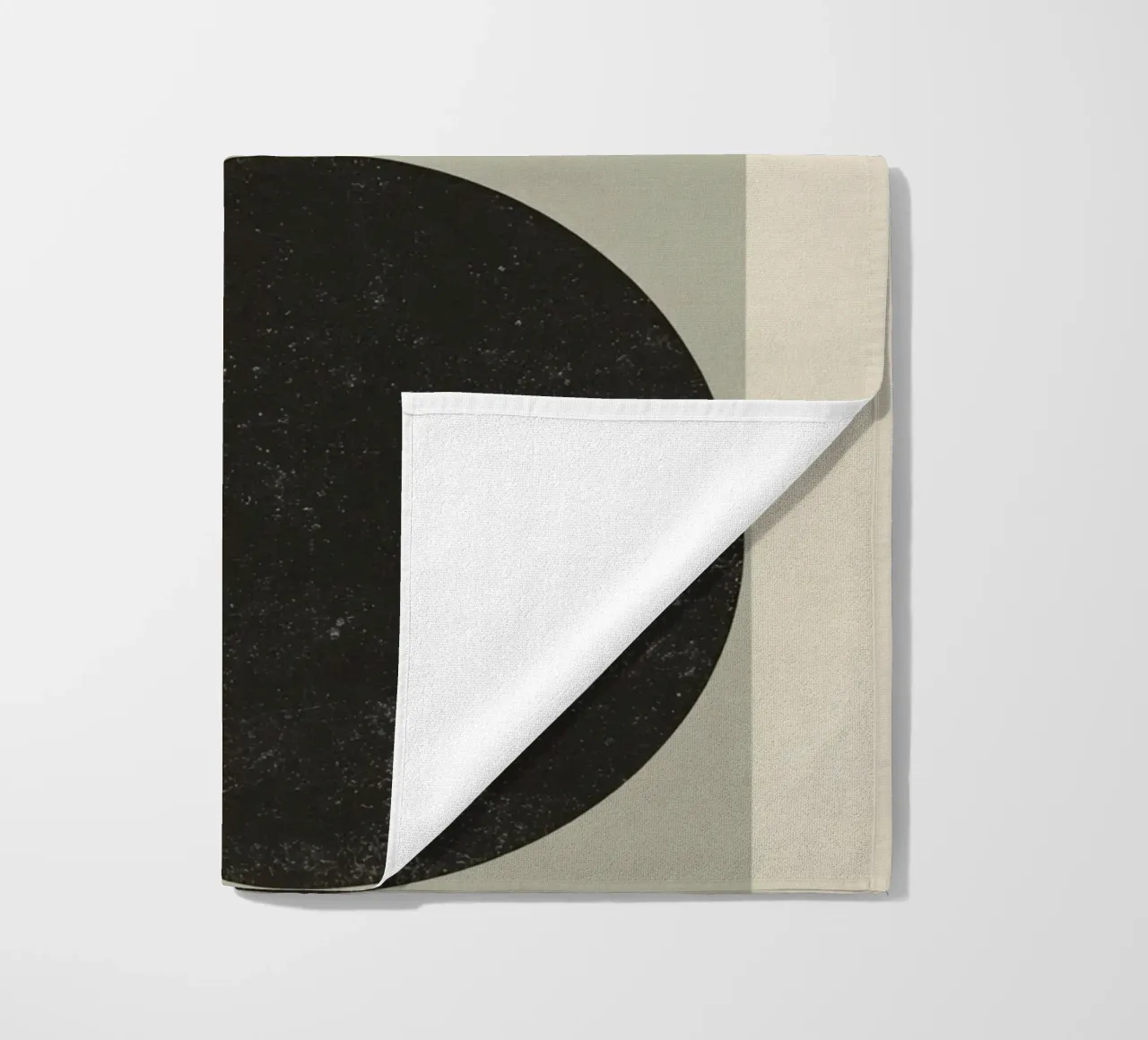 Abstract Geometric Design with Circles Squares and Tree beach towel by DesignDoodle