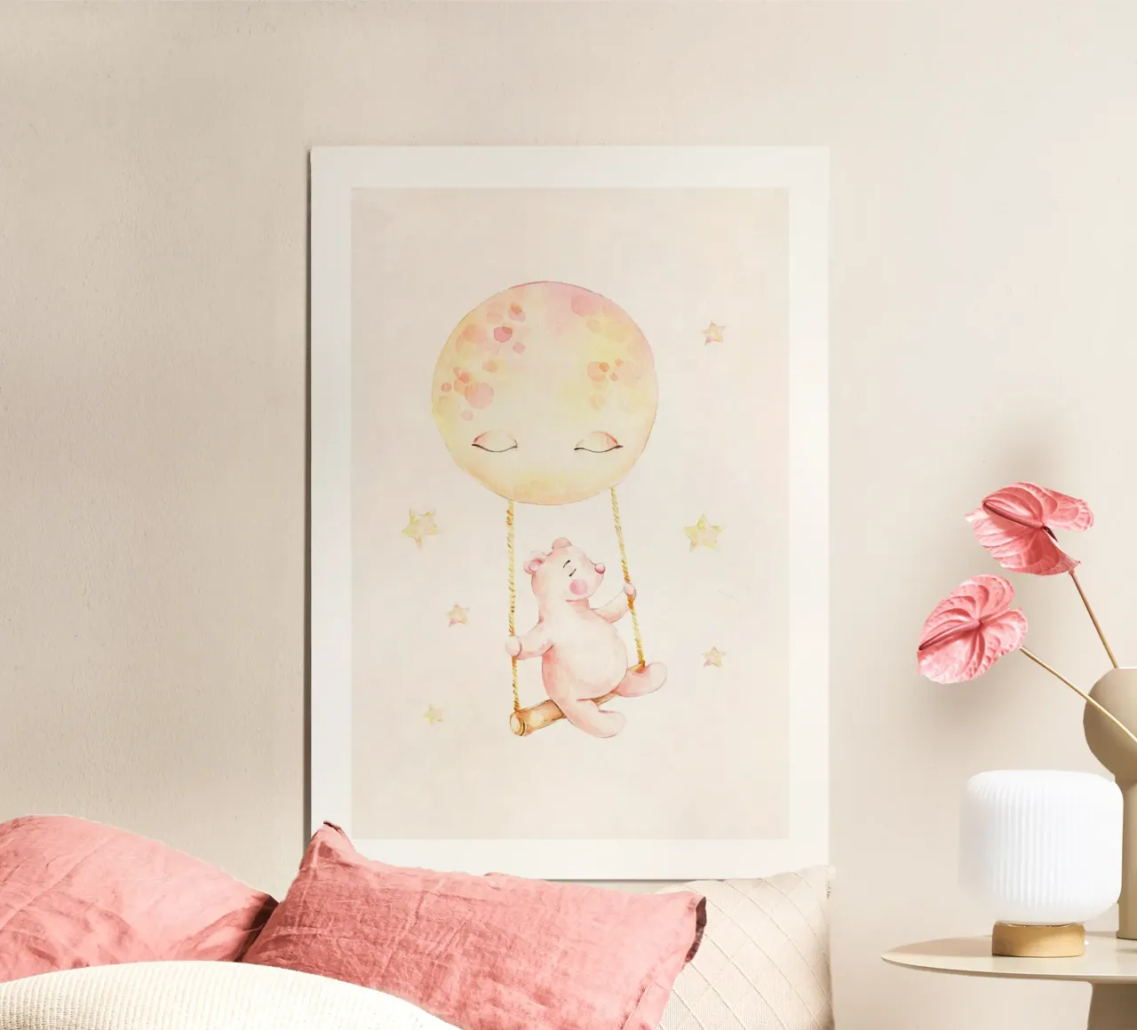 Swing Me To The Moon poster con marco de plástico de muench benjamin