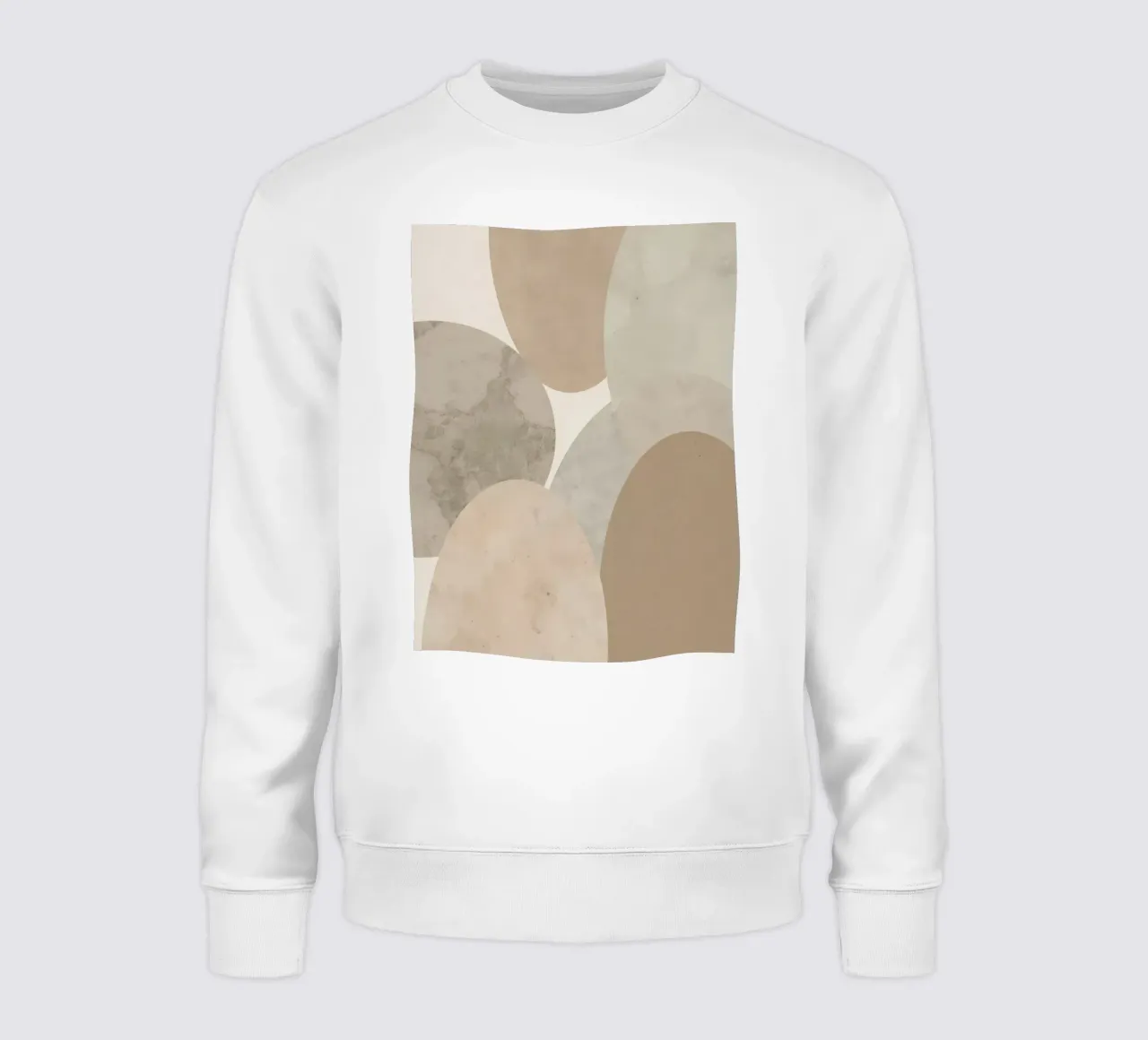 Abstract Image of Overlapping Beige and Gray Ovals sweatshirt by DesignDoodle