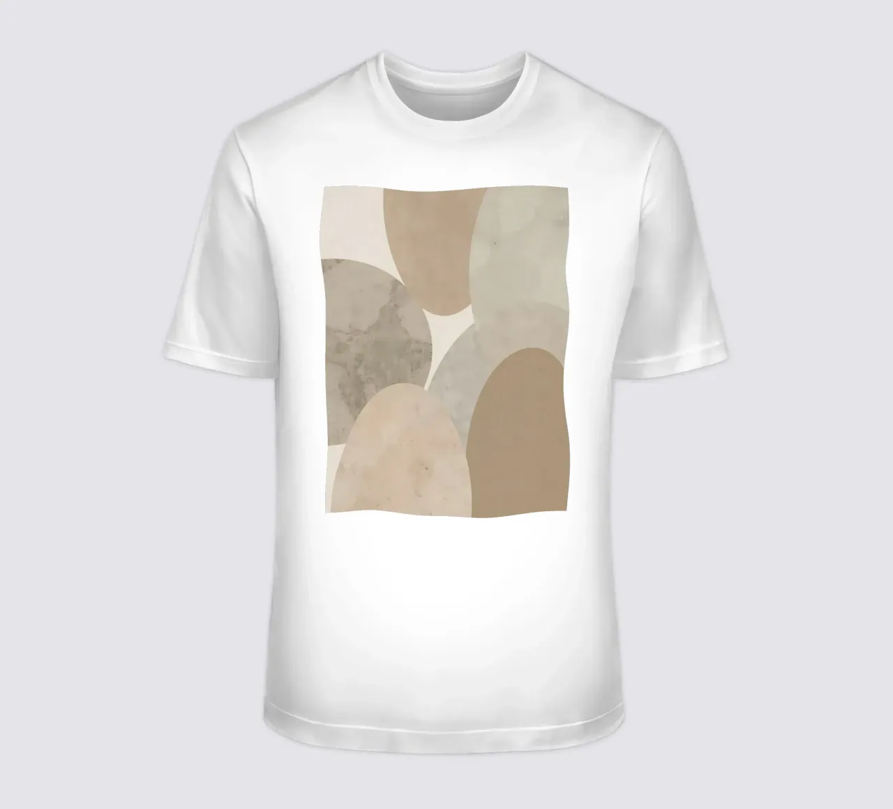 Abstract Image of Overlapping Beige and Gray Ovals t-shirt by DesignDoodle