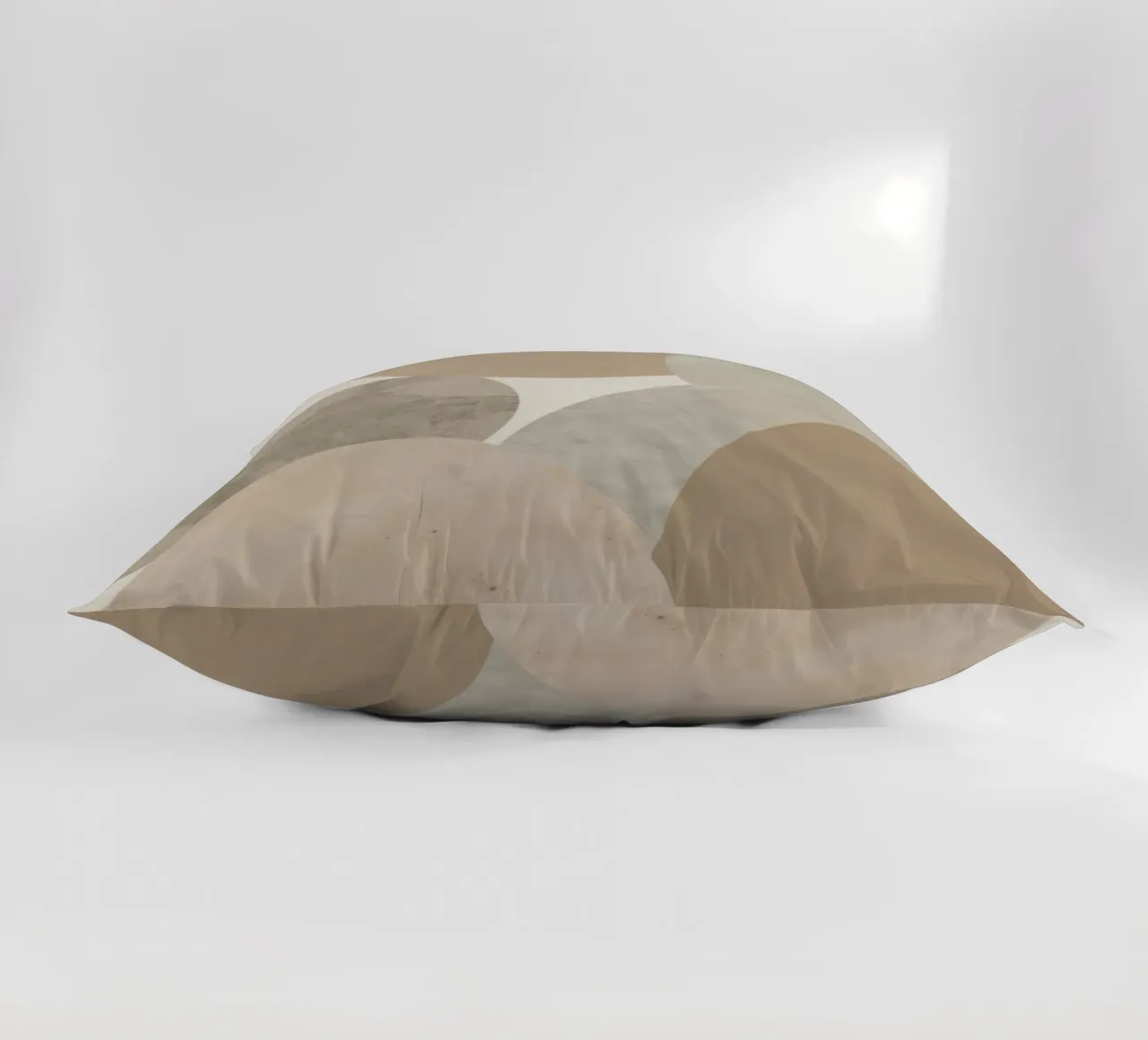 Abstract Image of Overlapping Beige and Gray Ovals decorative cushion by DesignDoodle