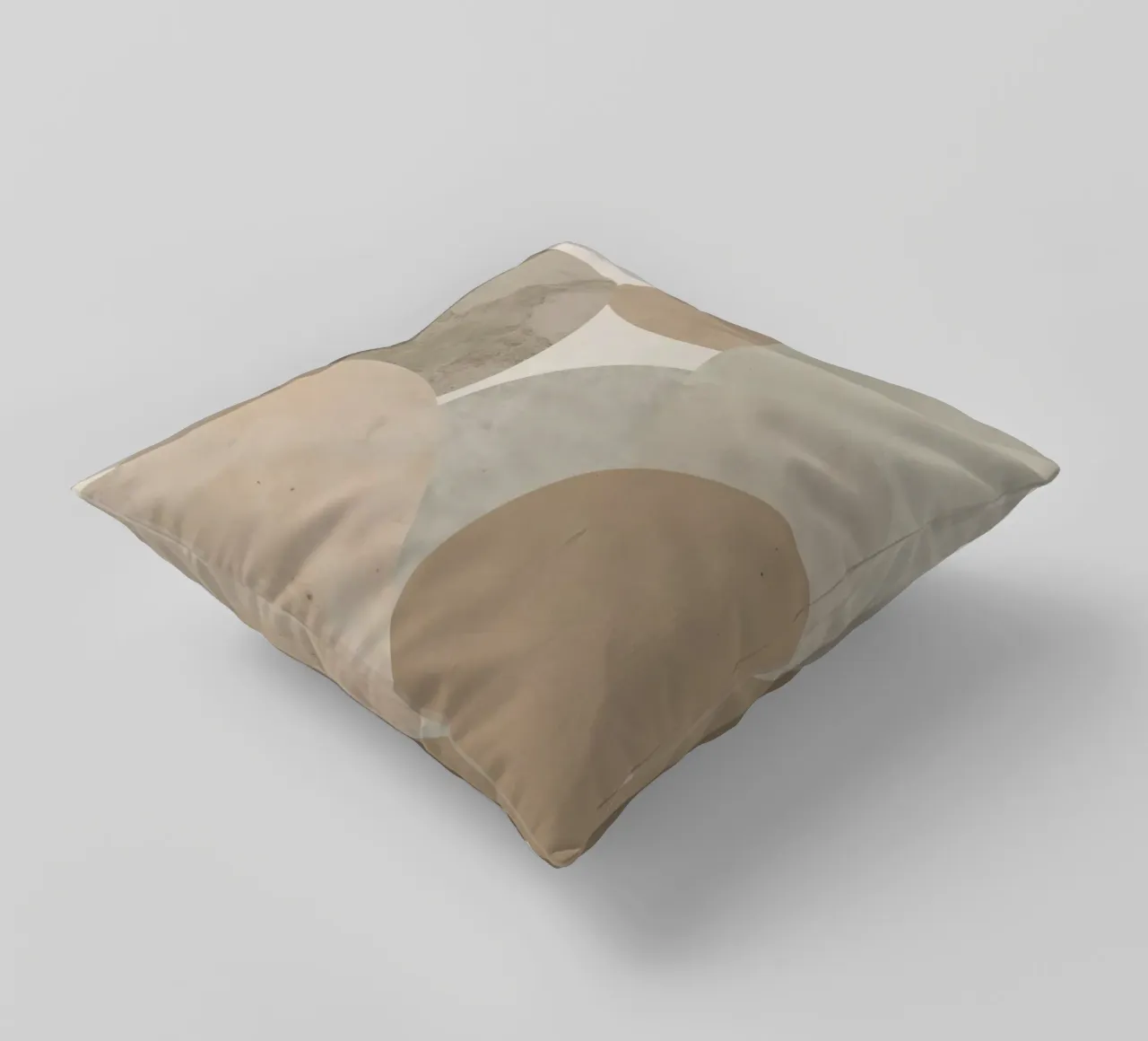 Abstract Image of Overlapping Beige and Gray Ovals decorative cushion by DesignDoodle