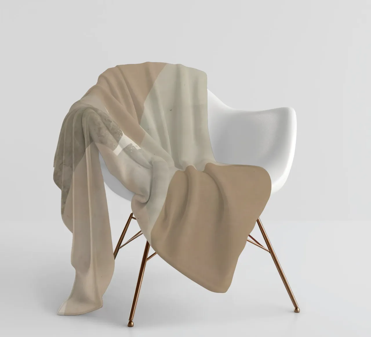 Abstract Image of Overlapping Beige and Gray Ovals fleece blanket by DesignDoodle