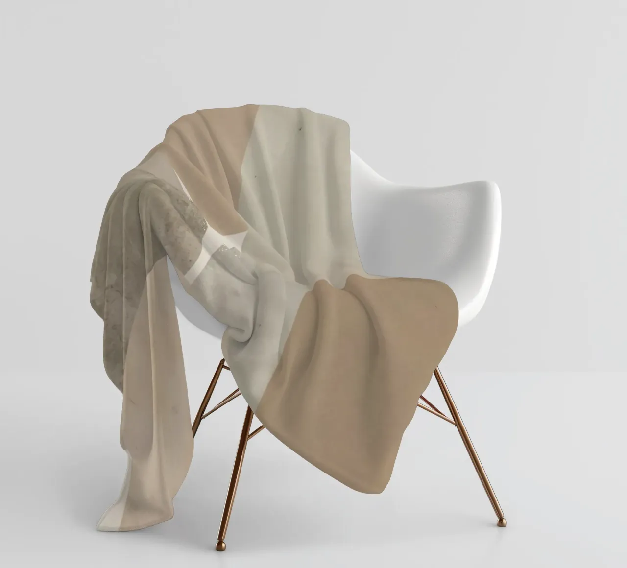 Abstract Image of Overlapping Beige and Gray Ovals fleece blanket by DesignDoodle