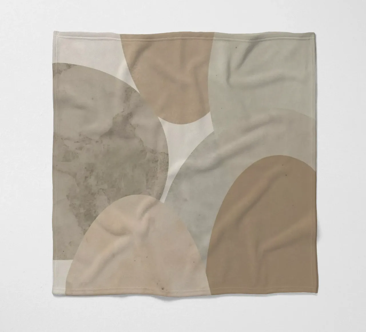 Abstract Image of Overlapping Beige and Gray Ovals fleece blanket by DesignDoodle
