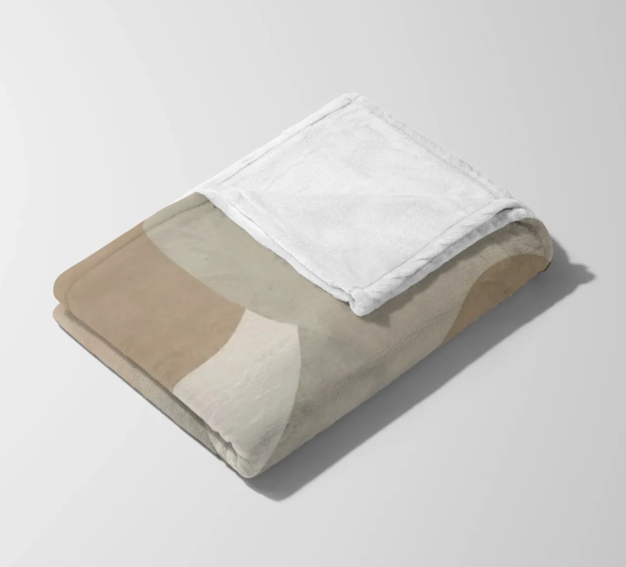 Abstract Image of Overlapping Beige and Gray Ovals fleece blanket by DesignDoodle