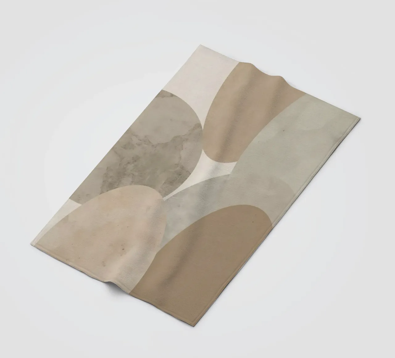 Abstract Image of Overlapping Beige and Gray Ovals fleece blanket by DesignDoodle