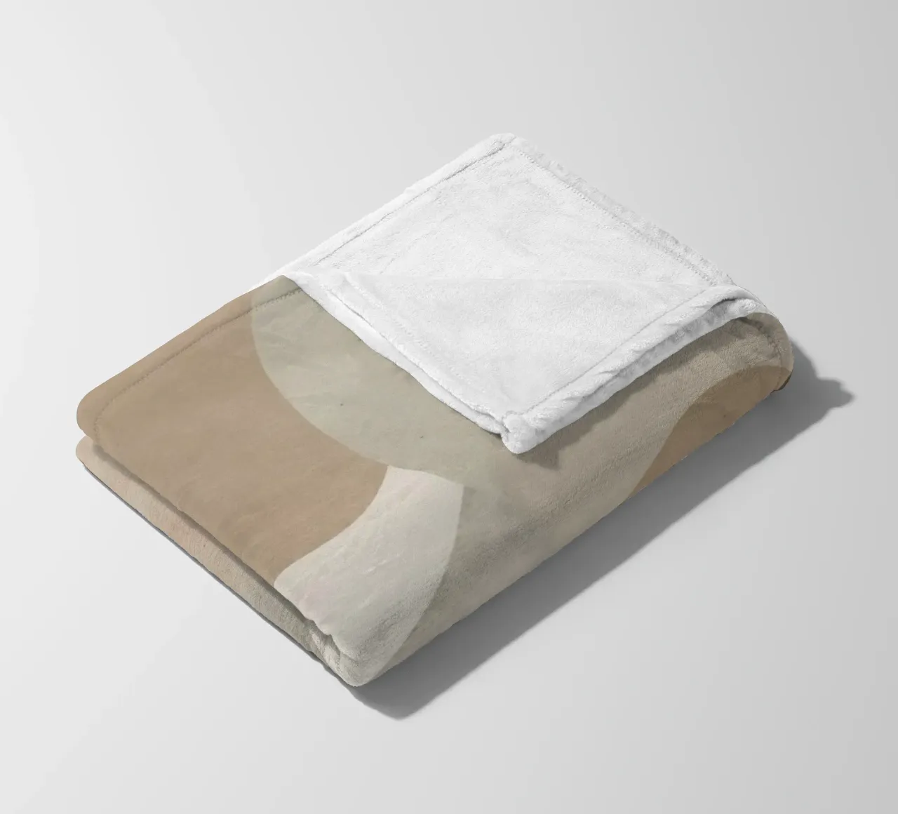 Abstract Image of Overlapping Beige and Gray Ovals fleece blanket by DesignDoodle