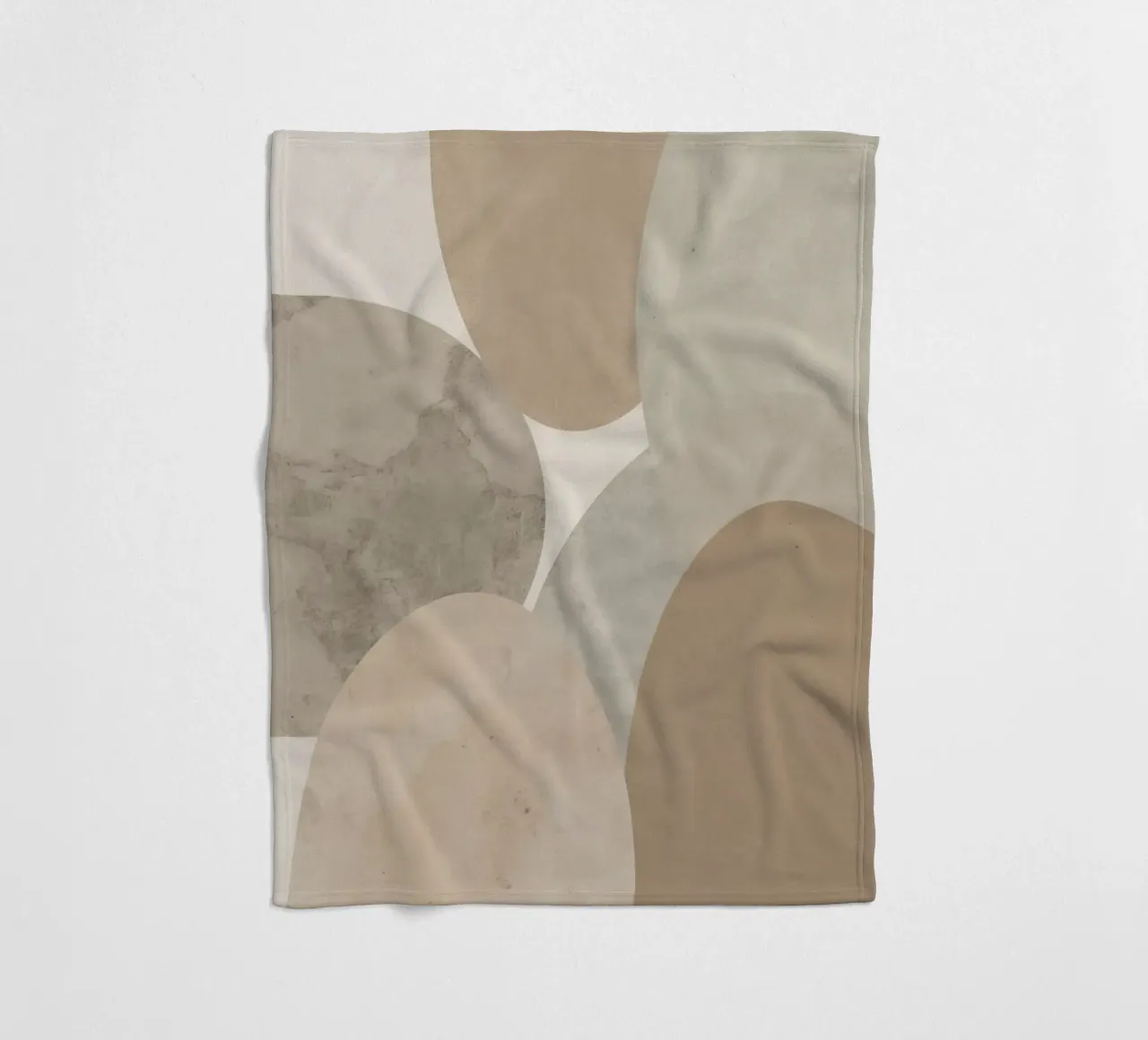 Abstract Image of Overlapping Beige and Gray Ovals fleece blanket by DesignDoodle