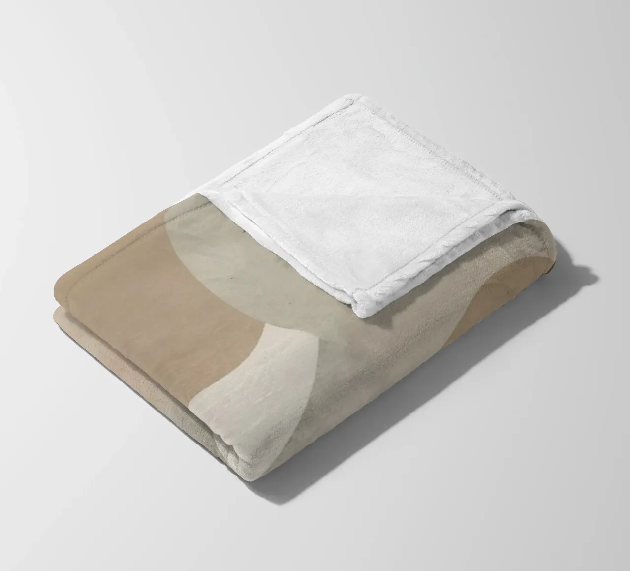 Abstract Image of Overlapping Beige and Gray Ovals fleece blanket by DesignDoodle