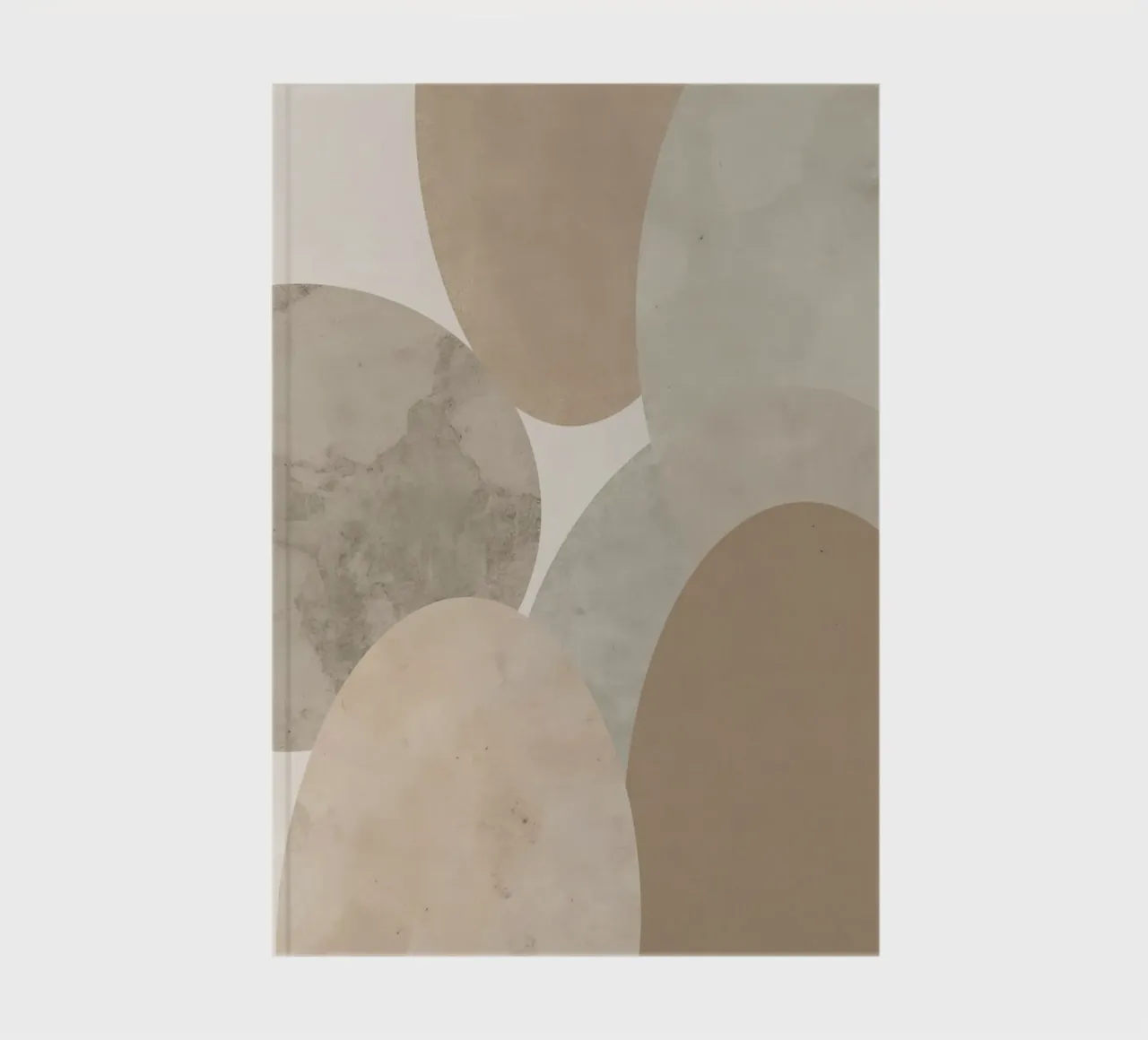 Abstract Image of Overlapping Beige and Gray Ovals notebook by DesignDoodle