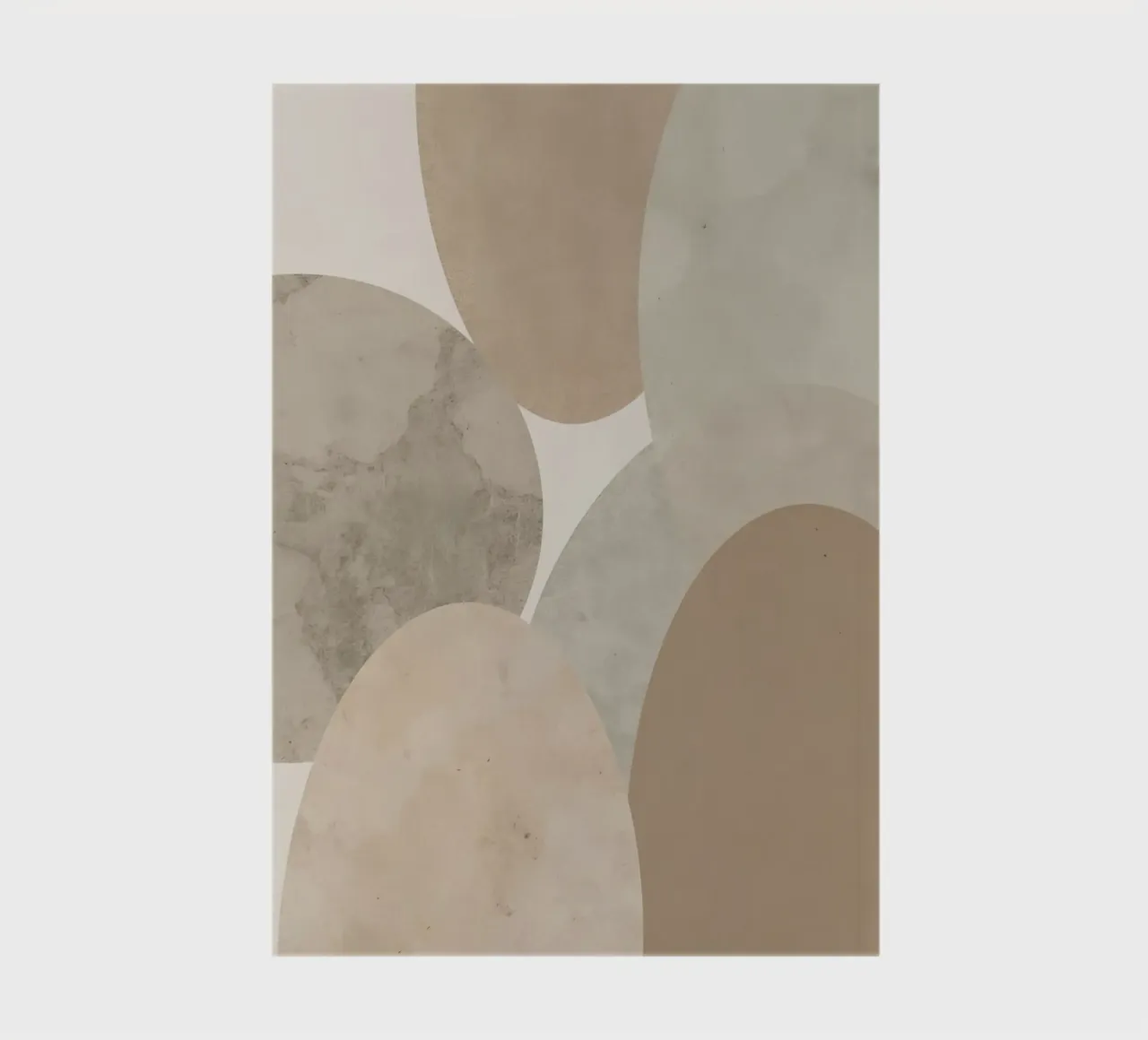 Abstract Image of Overlapping Beige and Gray Ovals notebook by DesignDoodle