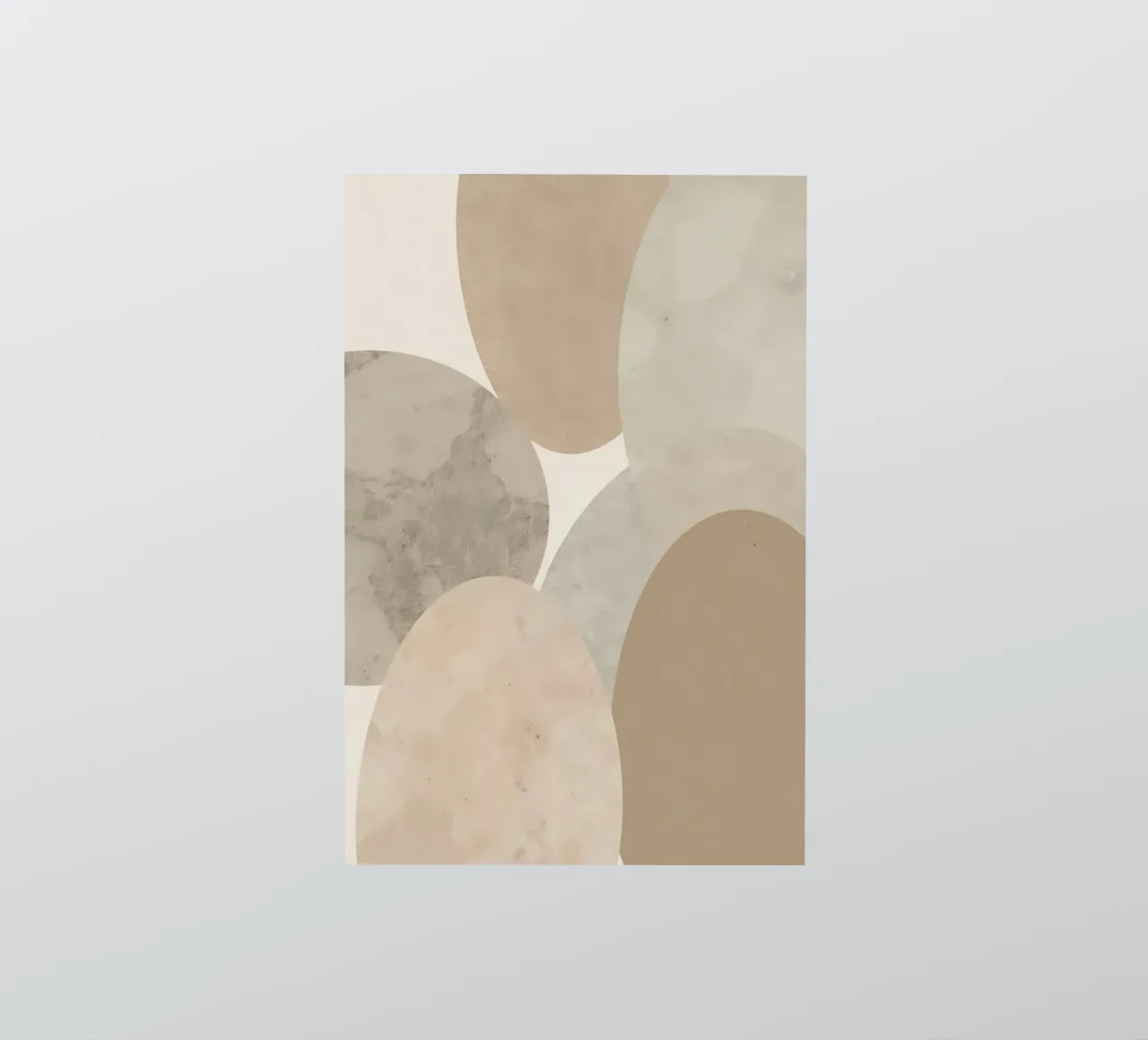 Abstract Image of Overlapping Beige and Gray Ovals sticker by DesignDoodle