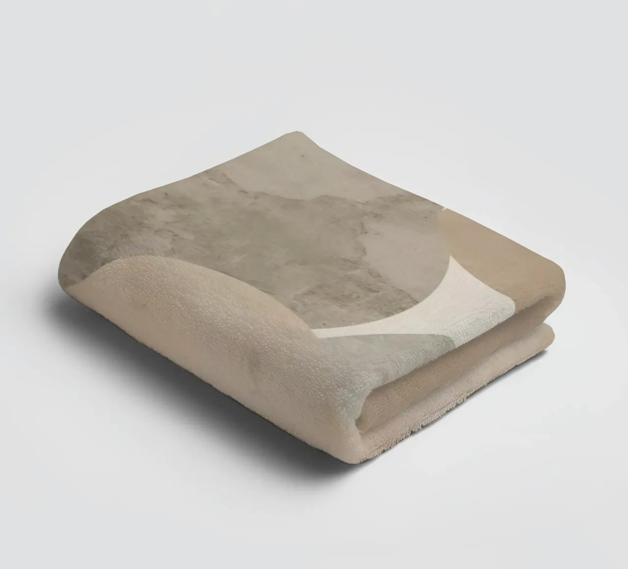 Abstract Image of Overlapping Beige and Gray Ovals towel by DesignDoodle