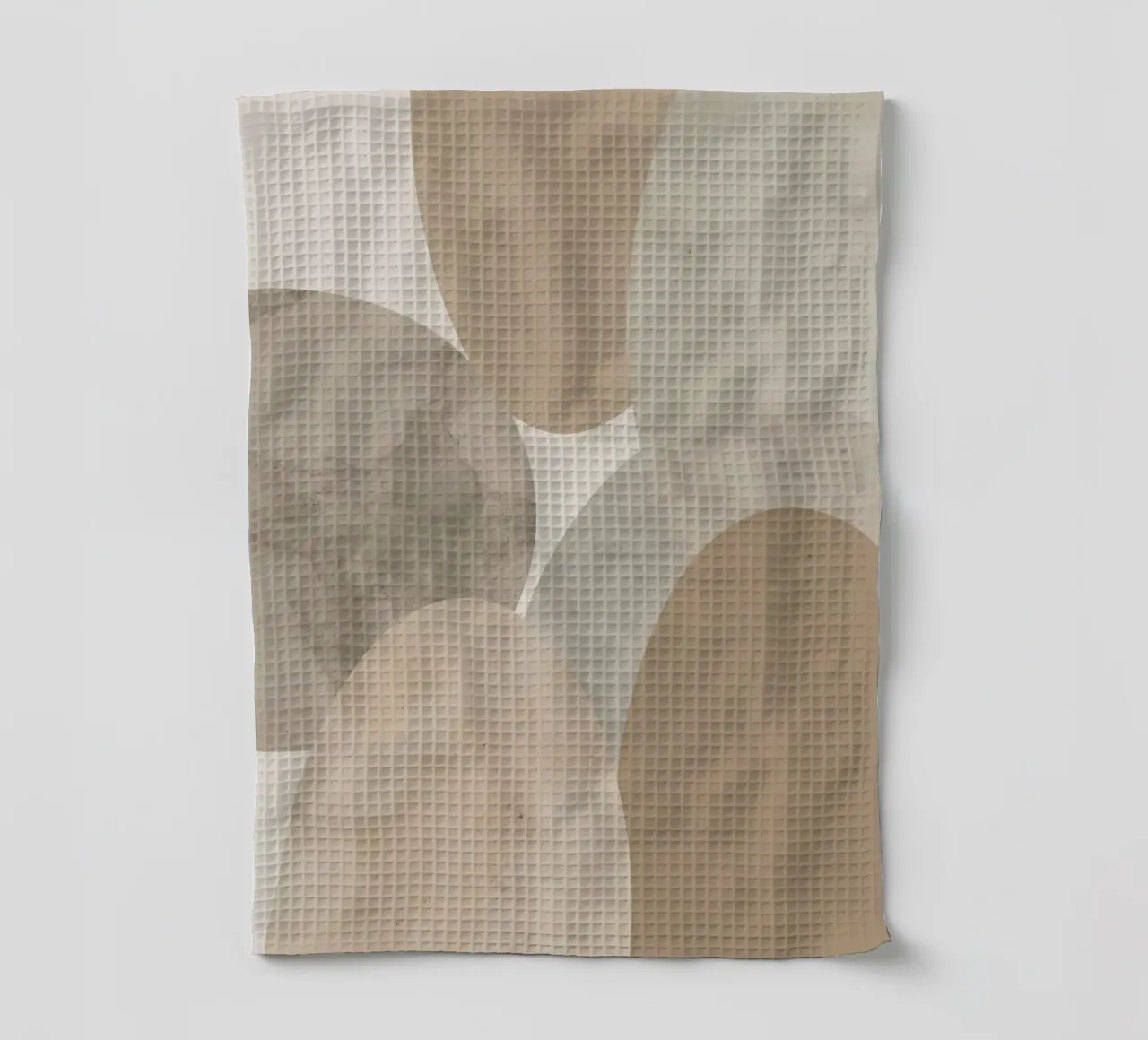 Immagine astratta di ovali beige e grigi che si sovrappongono canovaccio da cucina da DesignDoodle