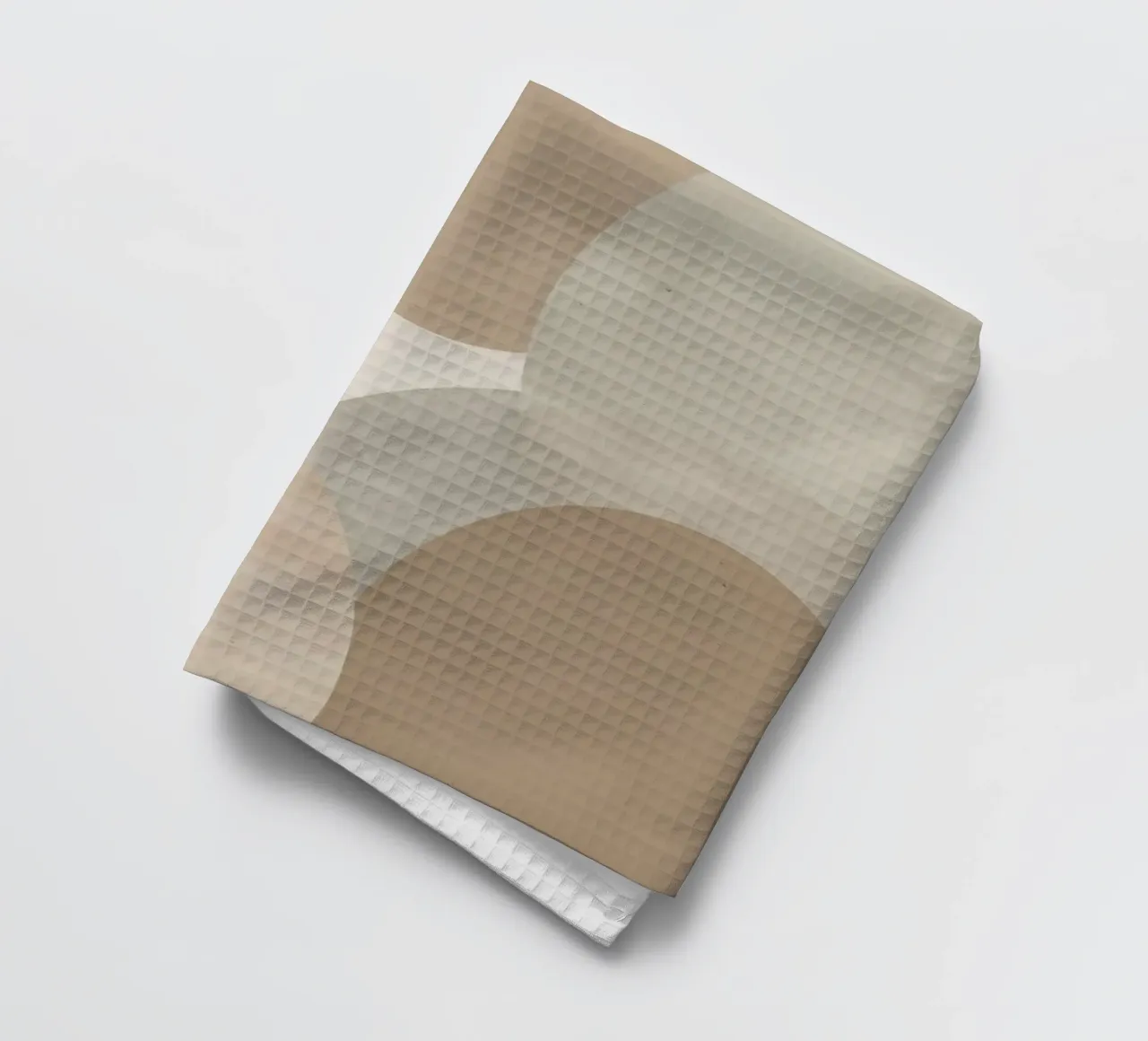Abstract Image of Overlapping Beige and Gray Ovals tea towel by DesignDoodle