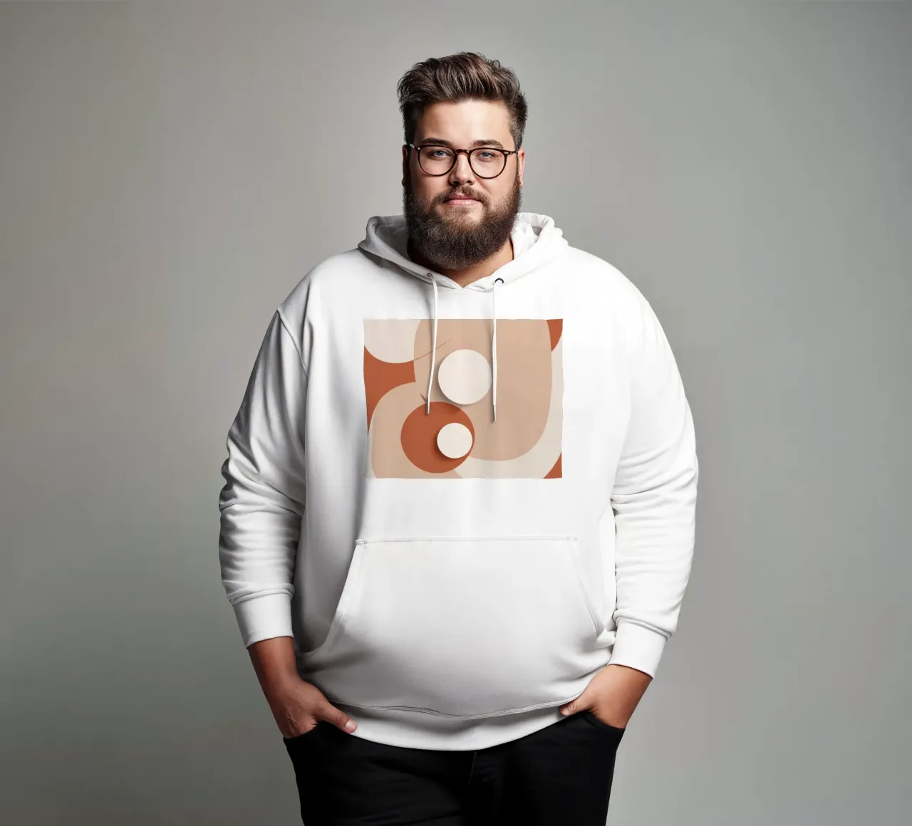 Astratto di cerchi sovrapposti con dischi bianchi felpa con cappuccio da DesignDoodle