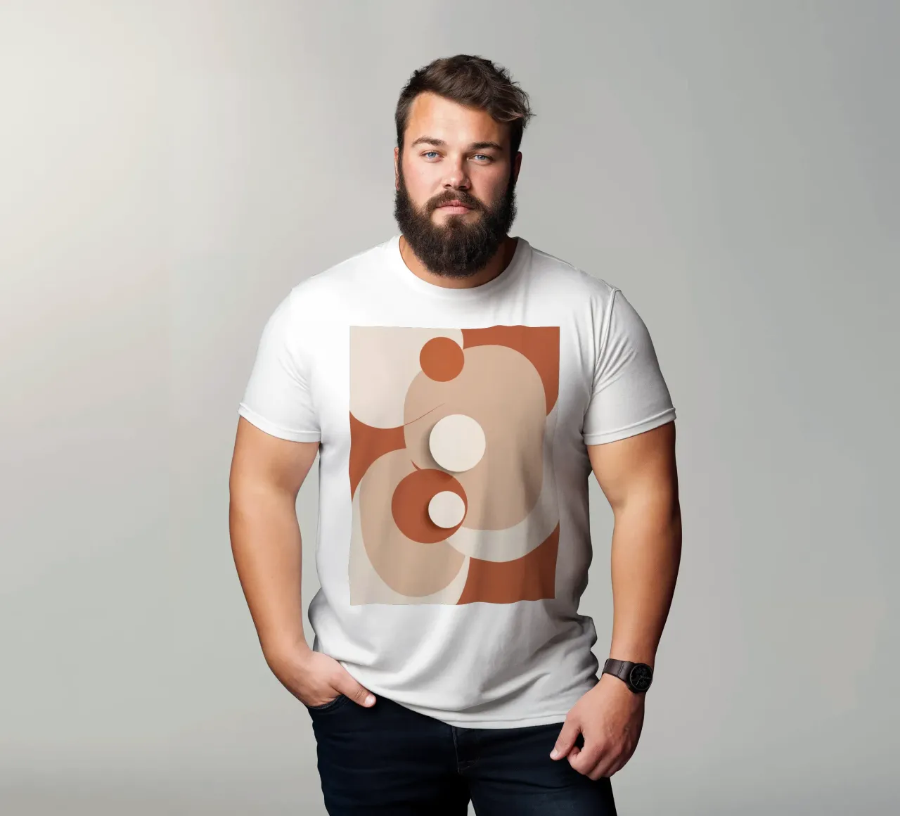 Abstract of Overlapping Circles with White Discs t-shirt by DesignDoodle
