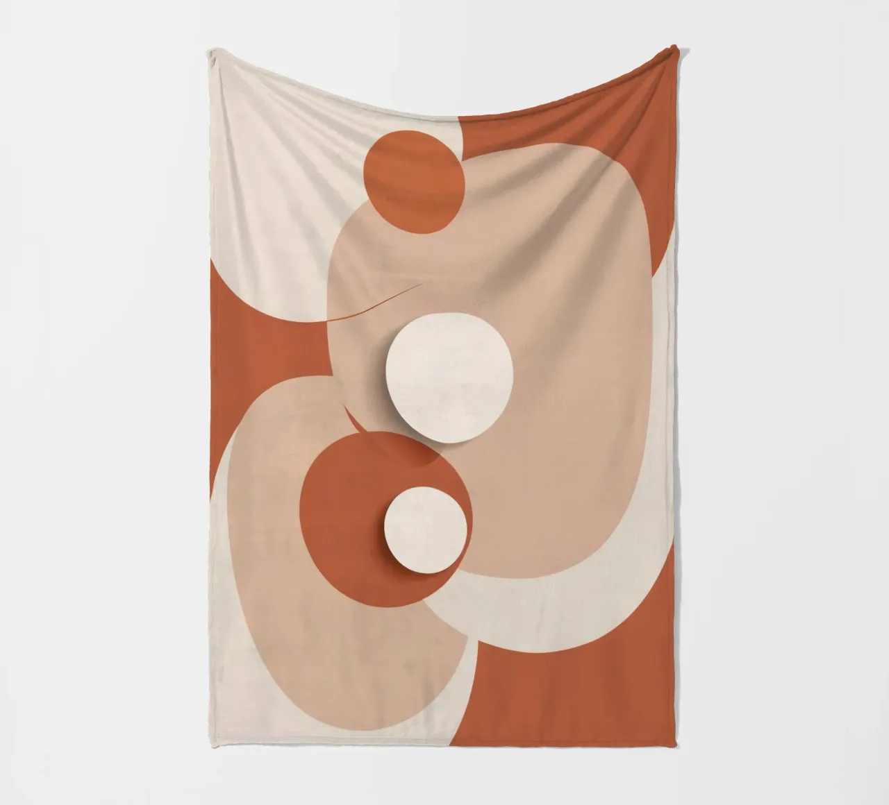 Abstract of Overlapping Circles with White Discs fleece blanket by DesignDoodle