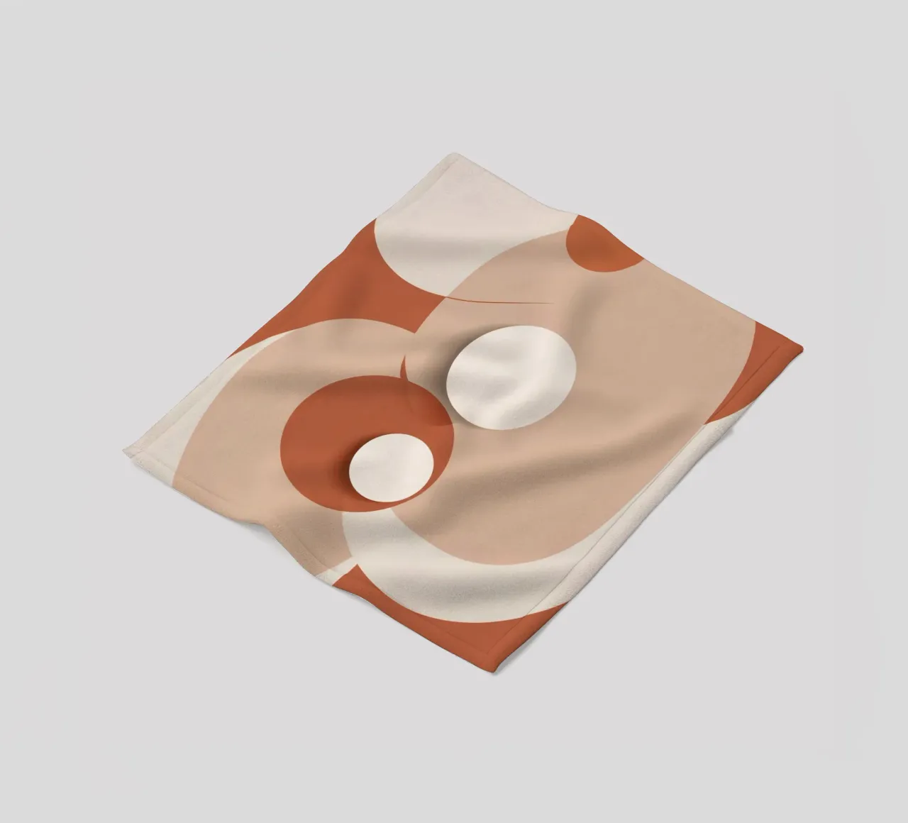 Abstract of Overlapping Circles with White Discs fleece blanket by DesignDoodle