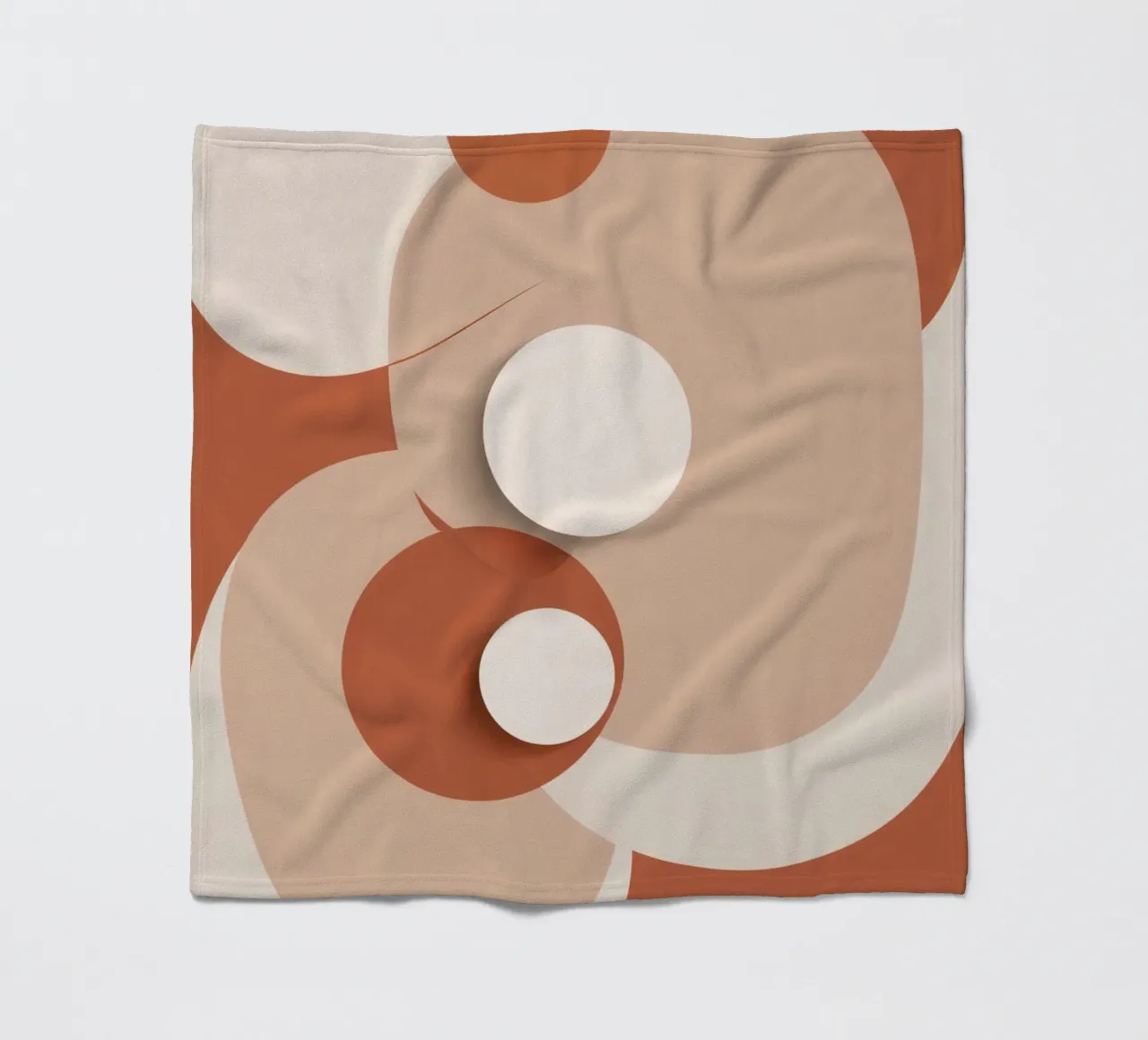 Abstract of Overlapping Circles with White Discs fleece blanket by DesignDoodle