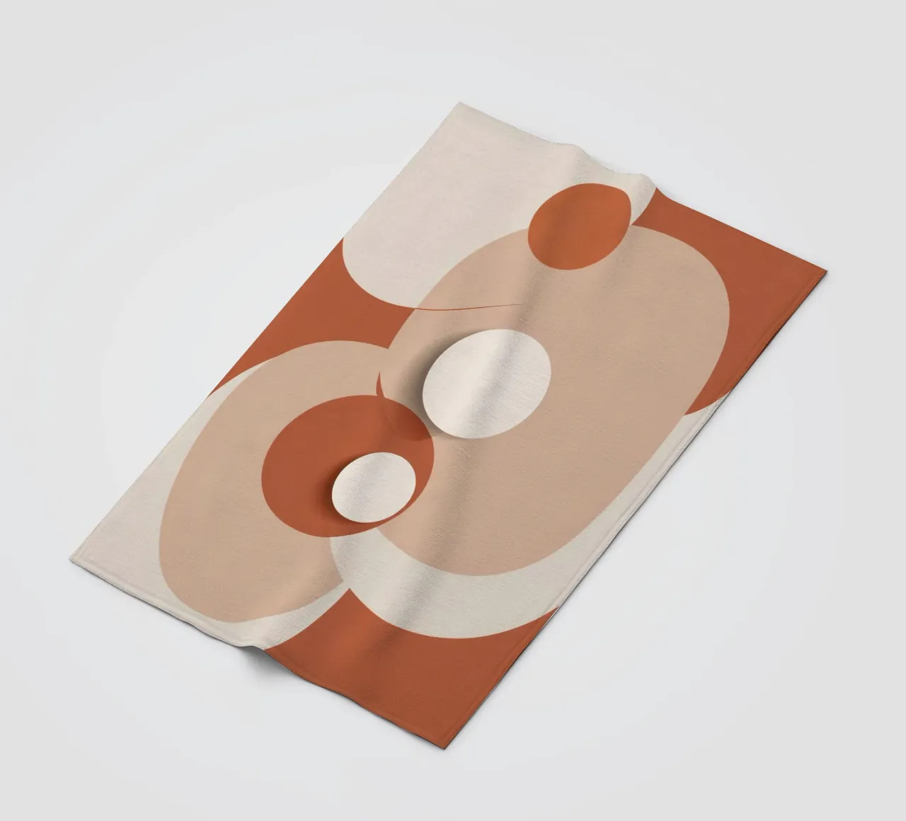 Abstract of Overlapping Circles with White Discs fleece blanket by DesignDoodle