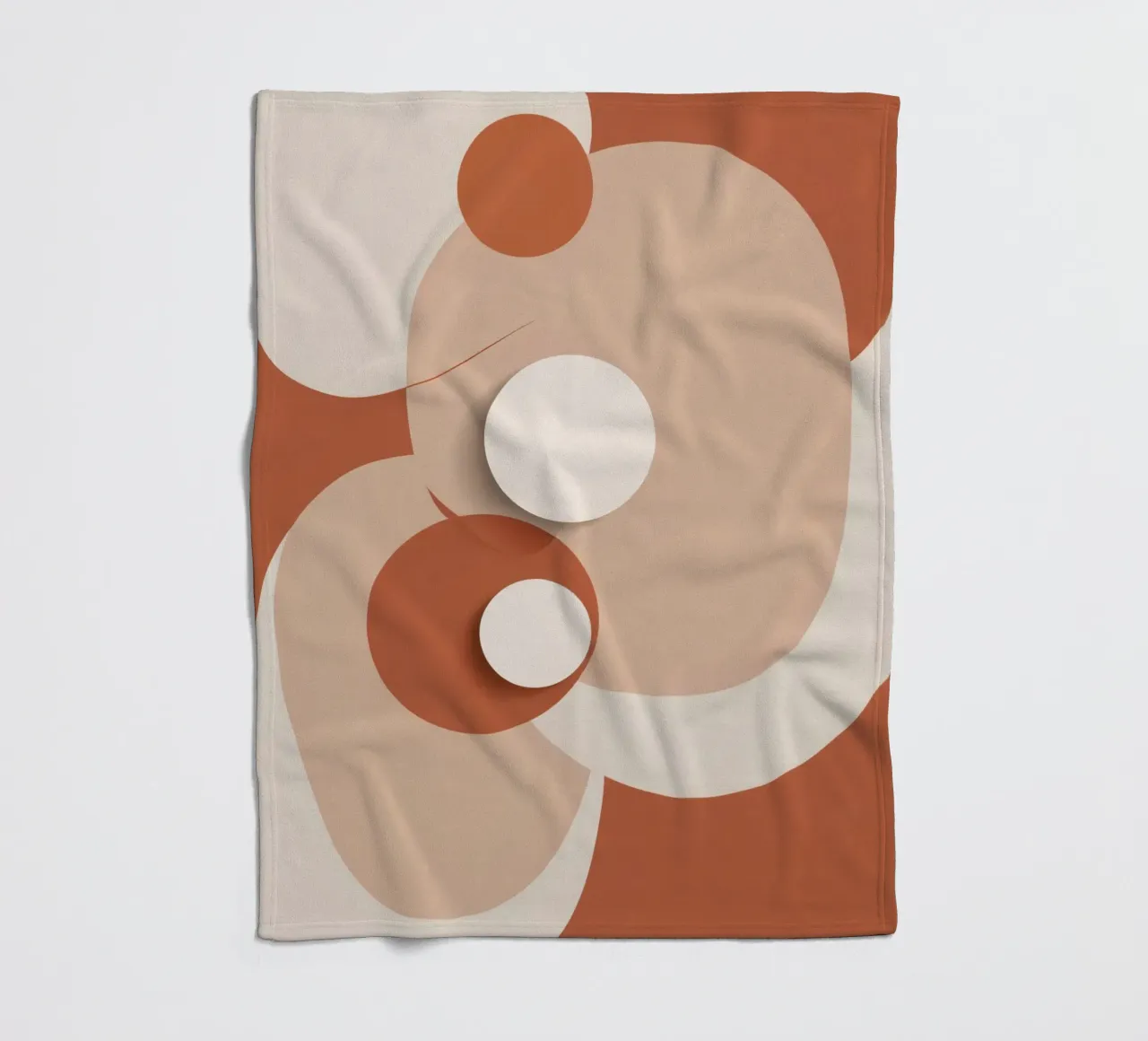 Abstract of Overlapping Circles with White Discs fleece blanket by DesignDoodle